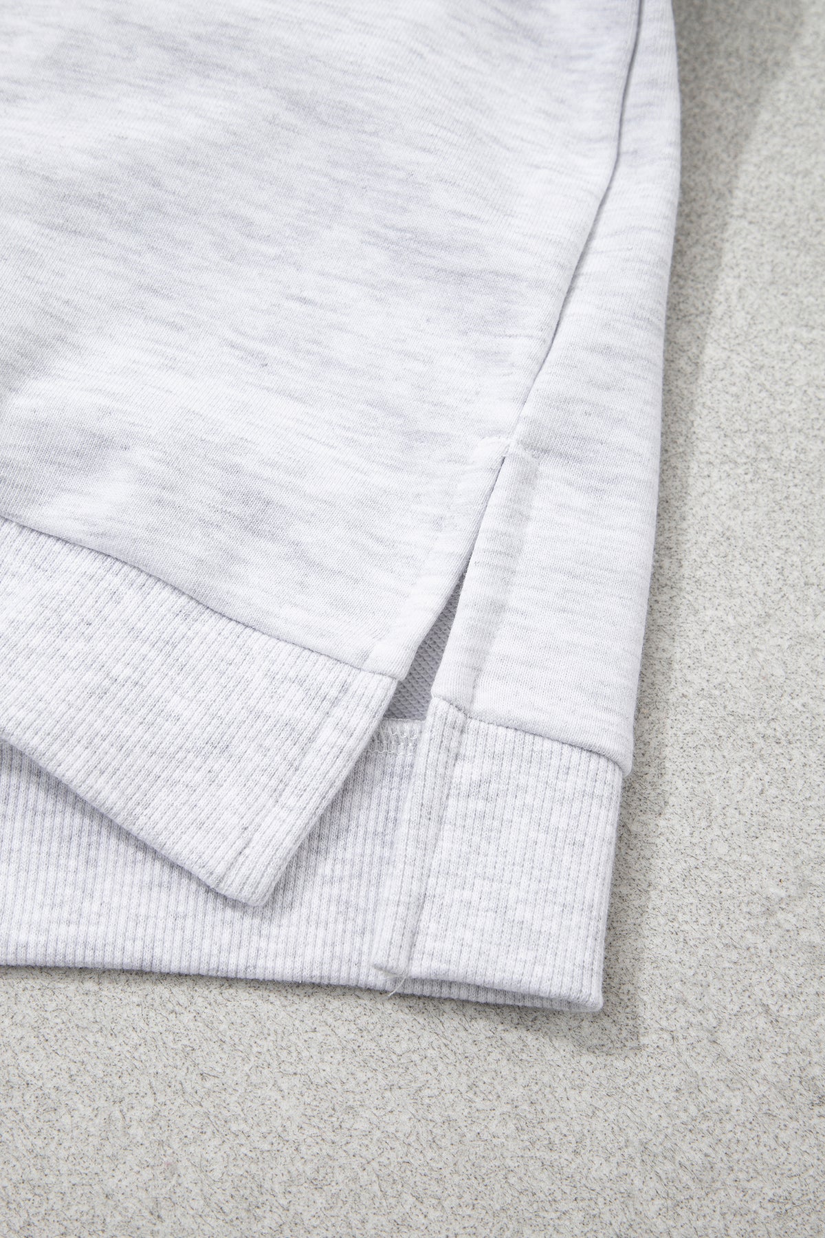 Light Grey GOD IS GOOD Patchwork Applique Relaxed 3/4 Sleeve Tunic Top-Tops/Tops & Tees-[Adult]-[Female]-2022 Online Blue Zone Planet
