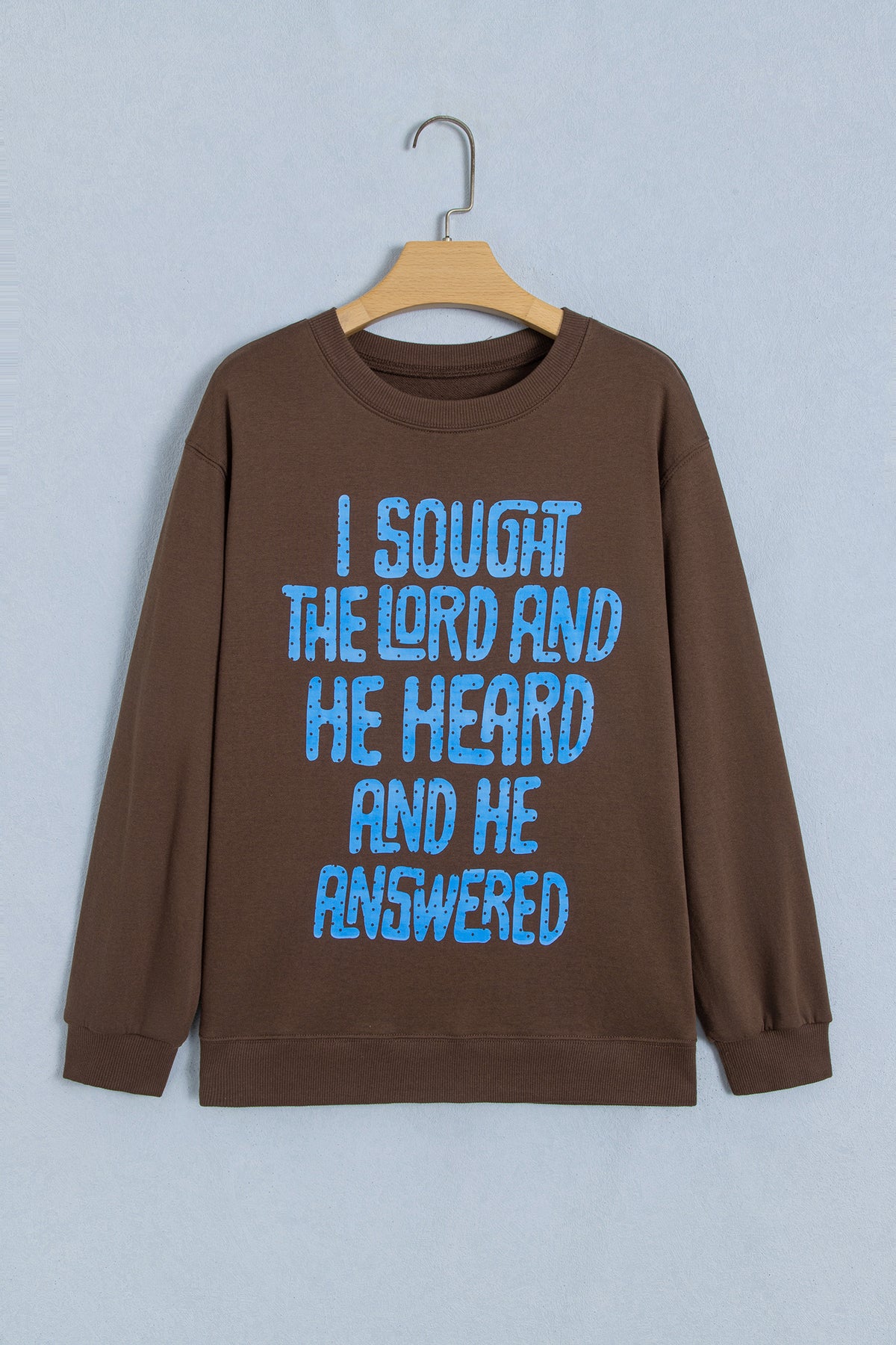 Coffee Polka Dot Slogan Print Casual Pullover Sweatshirt-Tops/Sweatshirts & Hoodies-[Adult]-[Female]-2022 Online Blue Zone Planet