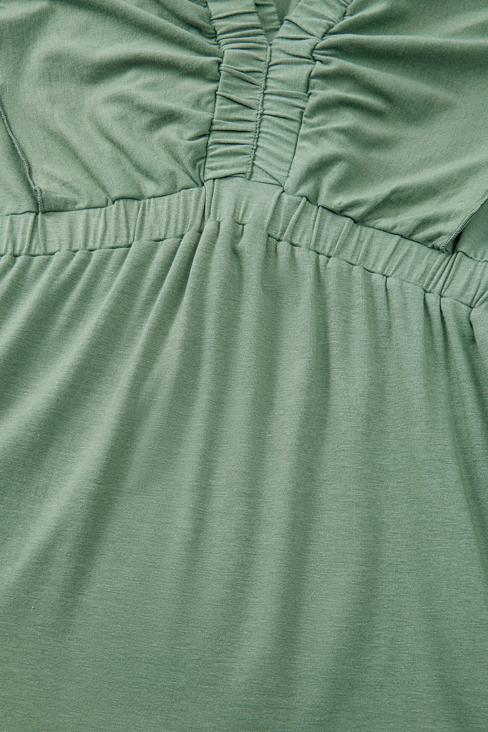 Grass Green Textured V Neck Flutter Sleeve Ruffled Maxi Dress-TOPS / DRESSES-[Adult]-[Female]-2022 Online Blue Zone Planet