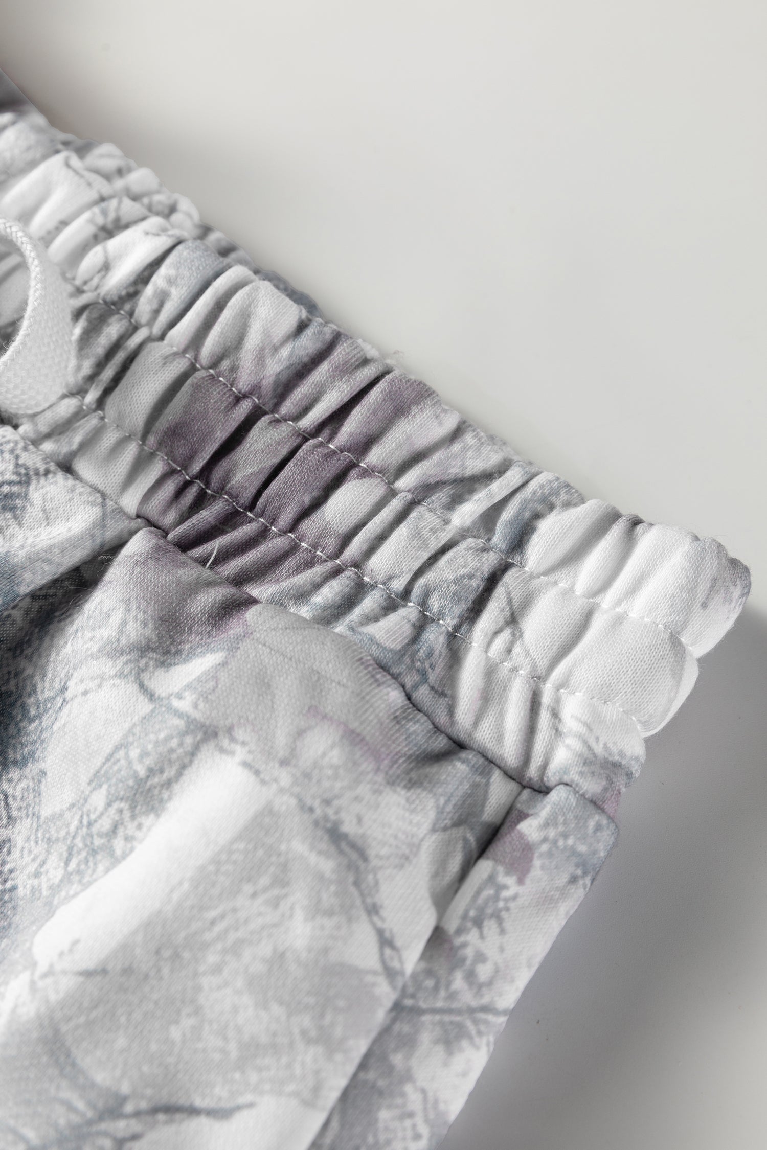 Light Grey Abstract Woodland Camo Print Baggy Pullover Drawstring Shorts Set-Two Piece Sets/Short Sets-[Adult]-[Female]-2022 Online Blue Zone Planet