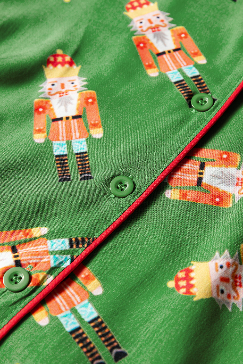 Green Christmas Candy Contrast Trim Bow Knot Silky 2pcs Pajama Set-Loungewear & Sleepwear/Sleepwear-[Adult]-[Female]-2022 Online Blue Zone Planet