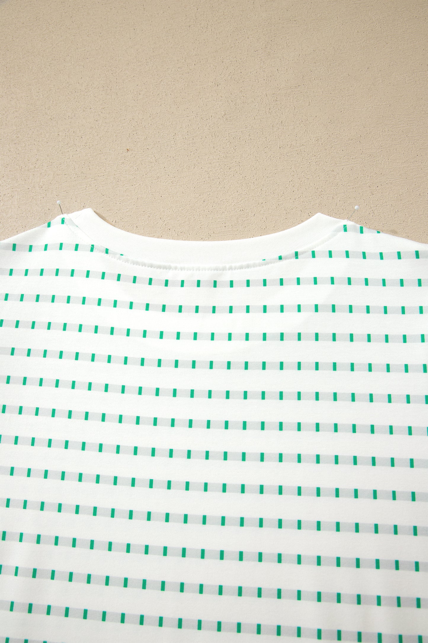 Green Striped Short Puff Sleeve Top-Tops/Tops & Tees-[Adult]-[Female]-2022 Online Blue Zone Planet