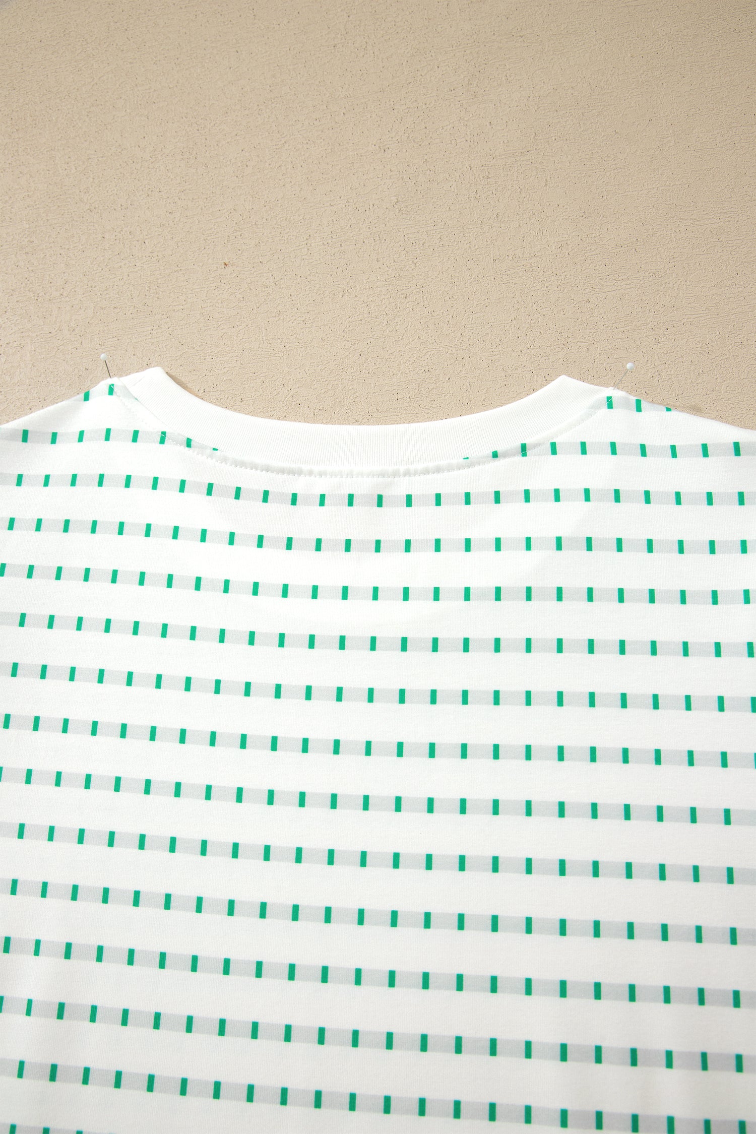 Green Striped Short Puff Sleeve Top-Tops/Tops & Tees-[Adult]-[Female]-2022 Online Blue Zone Planet