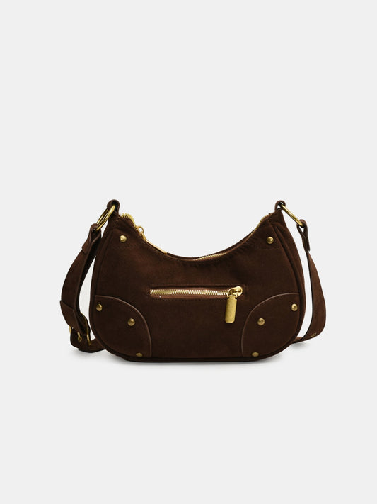 Suede Adjustable Strap Shoulder Bag-HANDBAGS-[Adult]-[Female]-Coffee Brown-One Size-2022 Online Blue Zone Planet