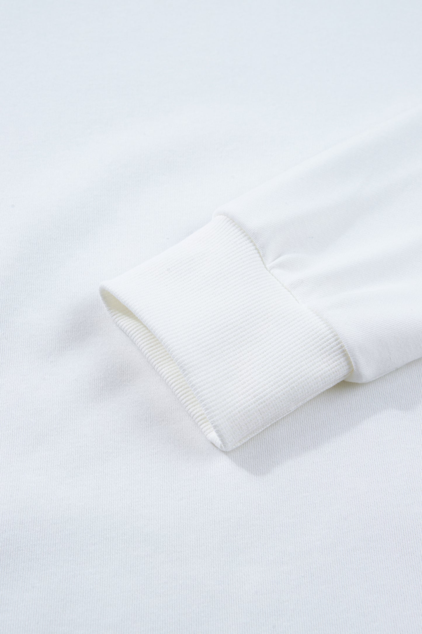 White Solid Color Dropped Shoulder Long Sleeve Top-Tops/Long Sleeve Tops-[Adult]-[Female]-2022 Online Blue Zone Planet