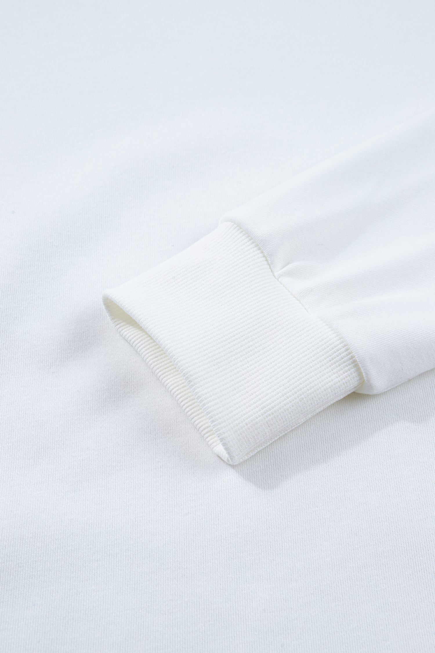 White Solid Color Dropped Shoulder Long Sleeve Top-Tops/Long Sleeve Tops-[Adult]-[Female]-2022 Online Blue Zone Planet