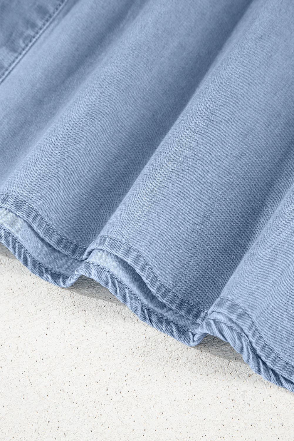 Myosotis Denim Pleated Slim Waist Short Sleeve Shirt Dress-TOPS / DRESSES-[Adult]-[Female]-2022 Online Blue Zone Planet