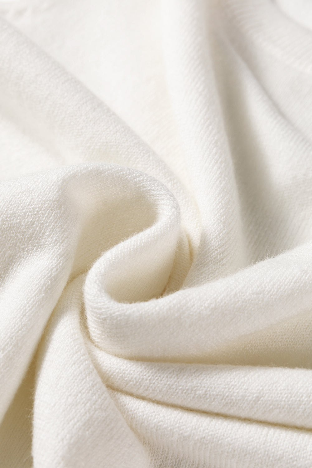 White Button Split Cuffs Round Neck Slim Sweater-TOPS / DRESSES-[Adult]-[Female]-2022 Online Blue Zone Planet