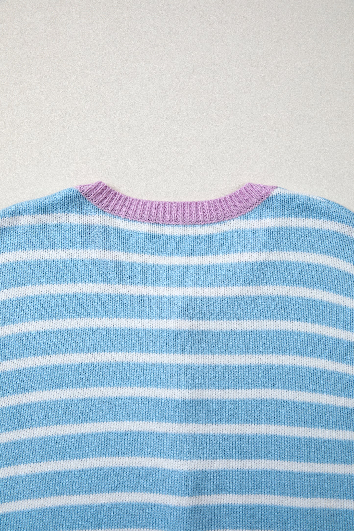 Sky Blue Stripe Contrast Trim Button Down Casual Sweater Cardigan-TOPS / DRESSES-[Adult]-[Female]-2022 Online Blue Zone Planet