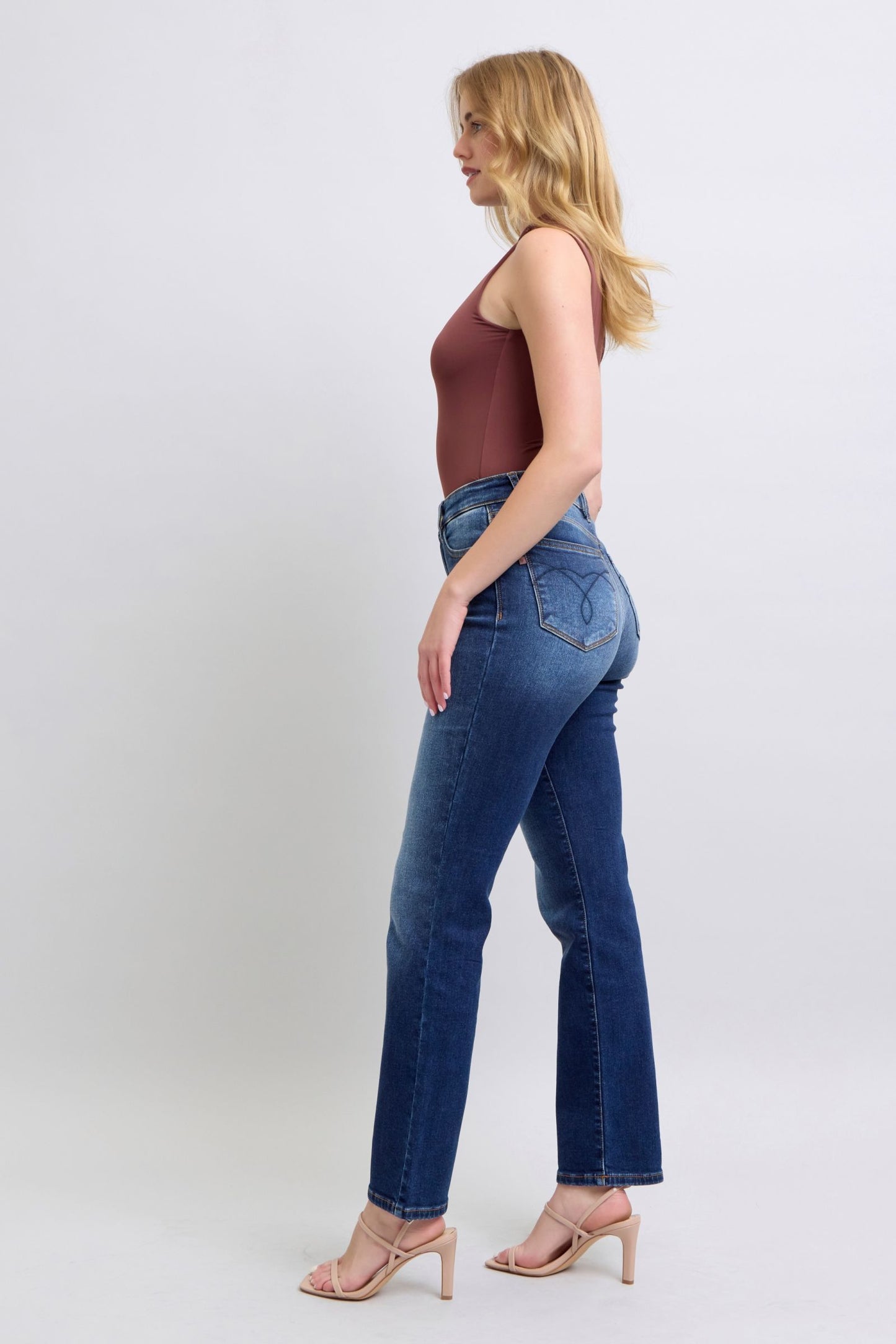 Judy Blue Full Size Washed Straight Leg Jeans with Pockets-BOTTOM SIZES SMALL MEDIUM LARGE-[Adult]-[Female]-2022 Online Blue Zone Planet