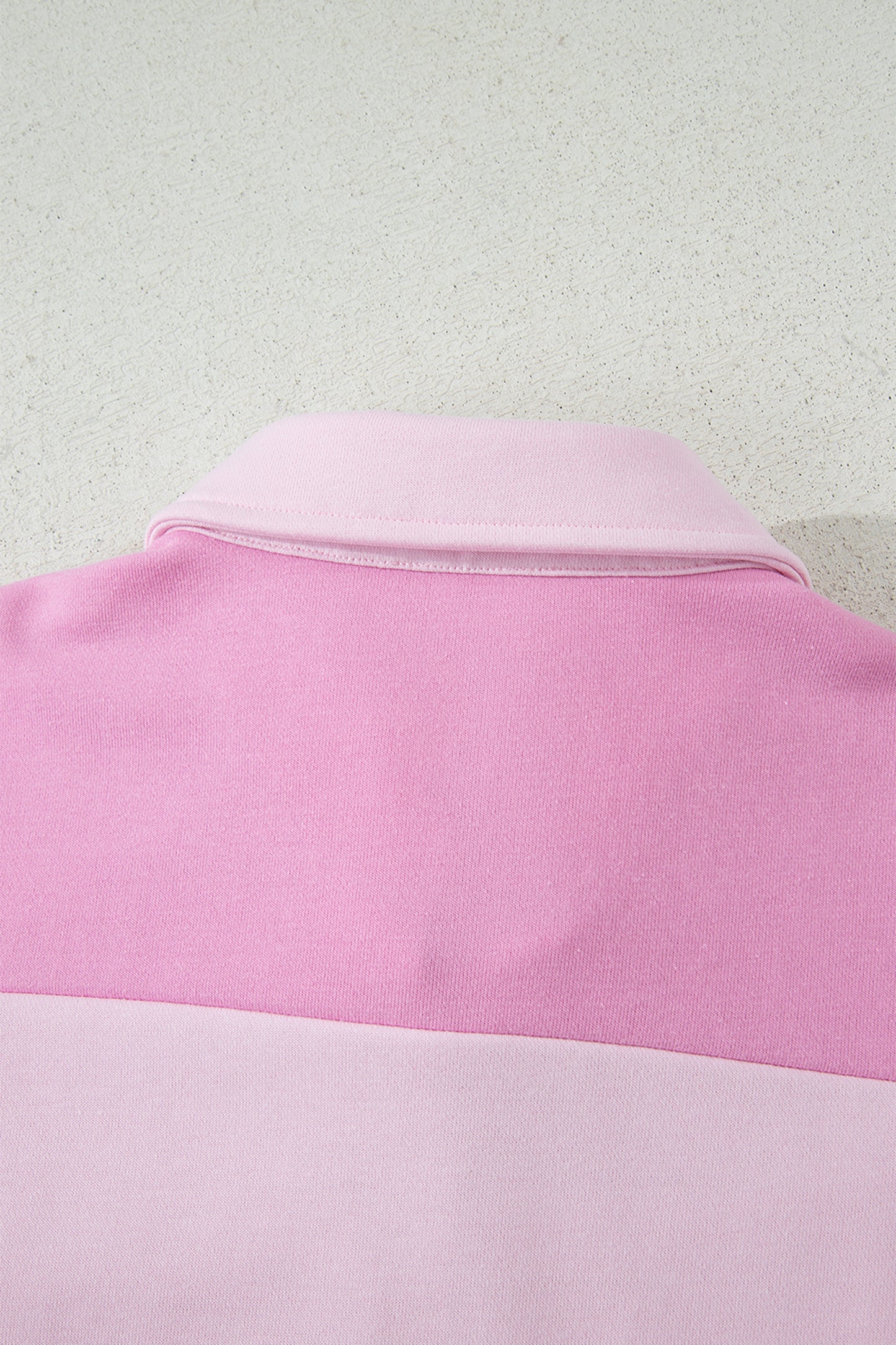 Pink Raw Seam Color Block Patchwork Button Polo Collar Mini Dress-TOPS / DRESSES-[Adult]-[Female]-2022 Online Blue Zone Planet