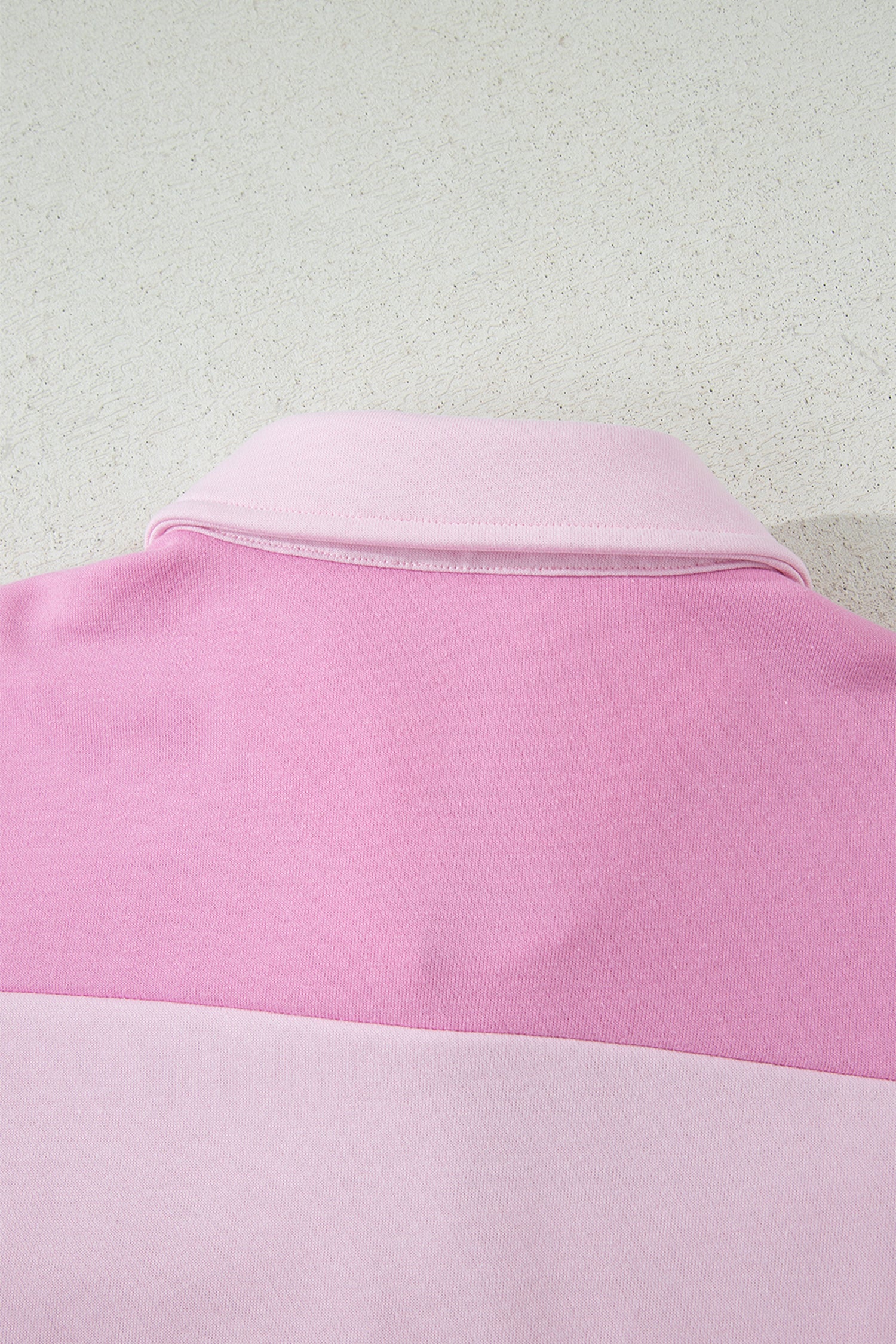 Pink Raw Seam Color Block Patchwork Button Polo Collar Mini Dress-TOPS / DRESSES-[Adult]-[Female]-2022 Online Blue Zone Planet