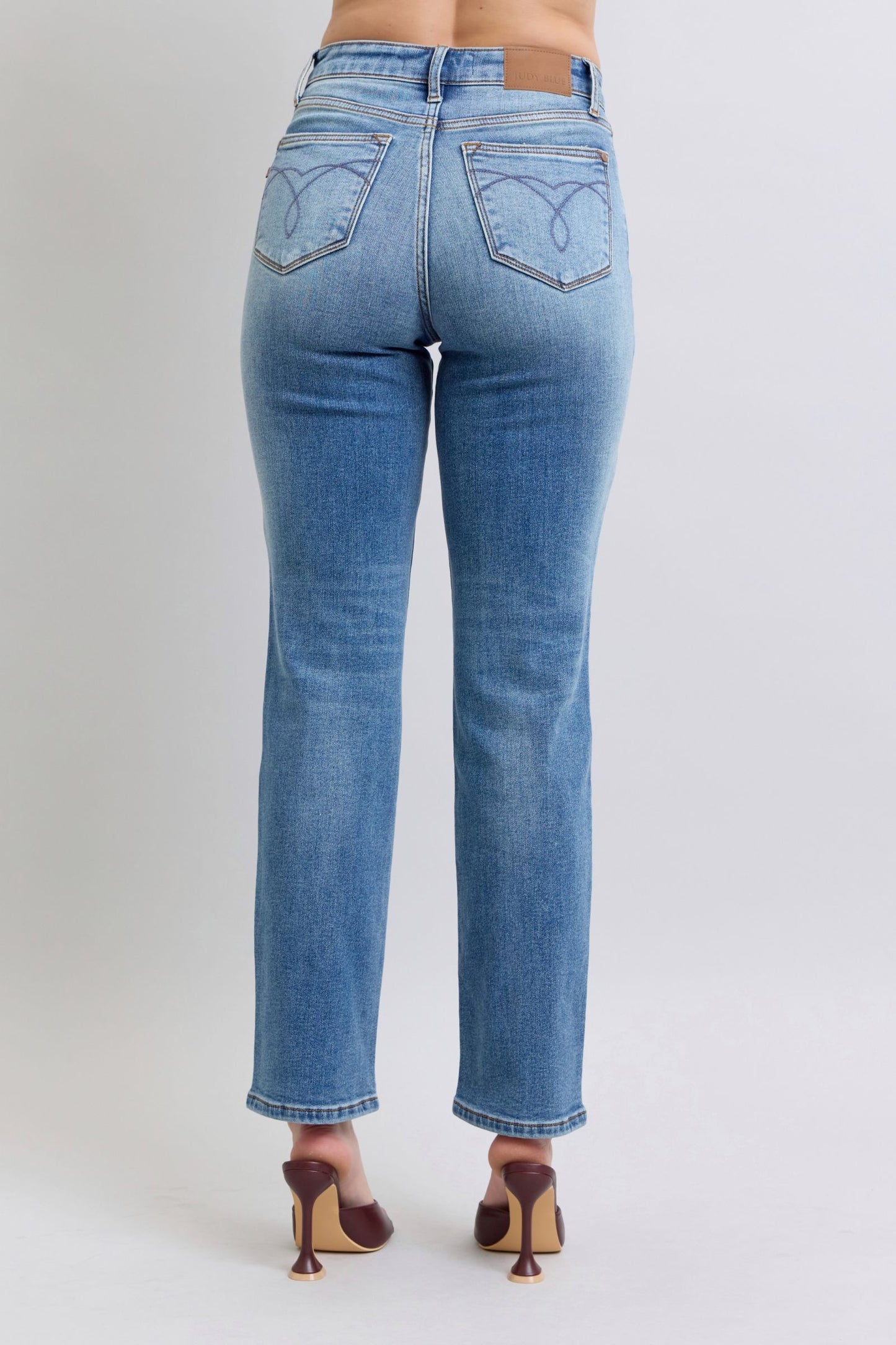 Judy Blue Full Size Wash Thermal Straight Jeans with Pockets-BOTTOMS SIZES SMALL MEDIUM LARGE-[Adult]-[Female]-2022 Online Blue Zone Planet