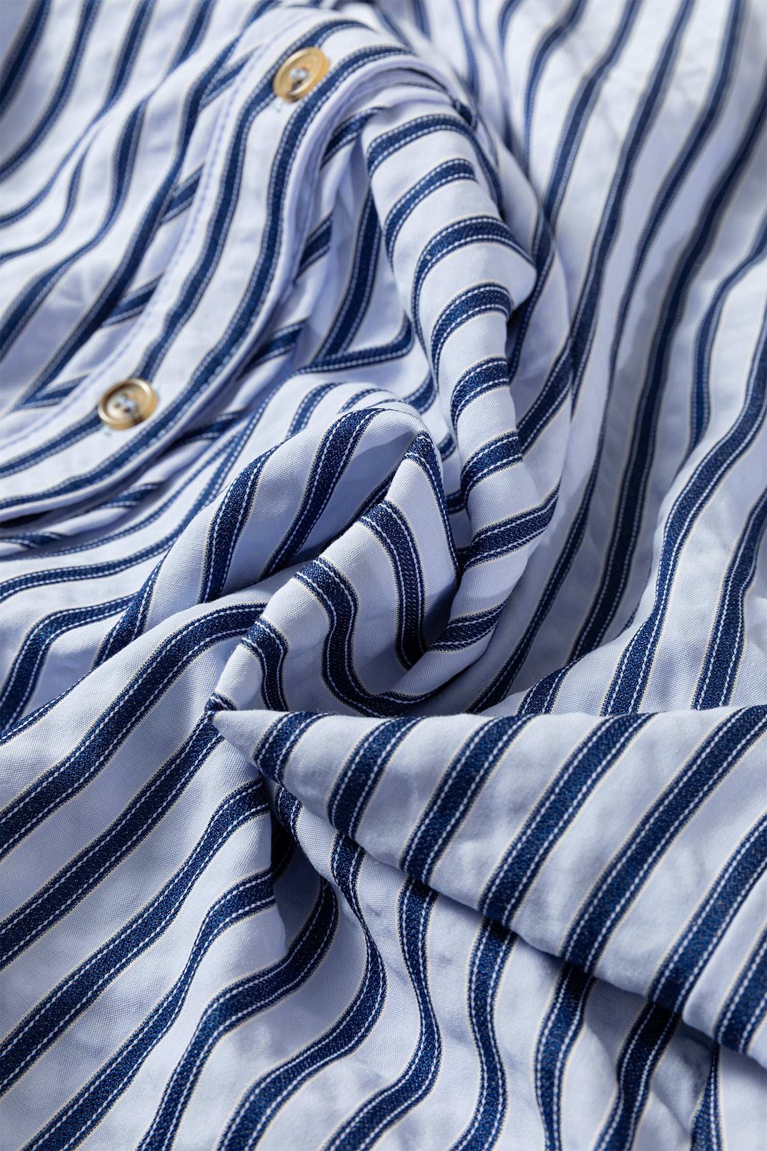 Blue Stripe Button Down Long Sleeve Loose Shirt-Tops/Blouses & Shirts-[Adult]-[Female]-2022 Online Blue Zone Planet