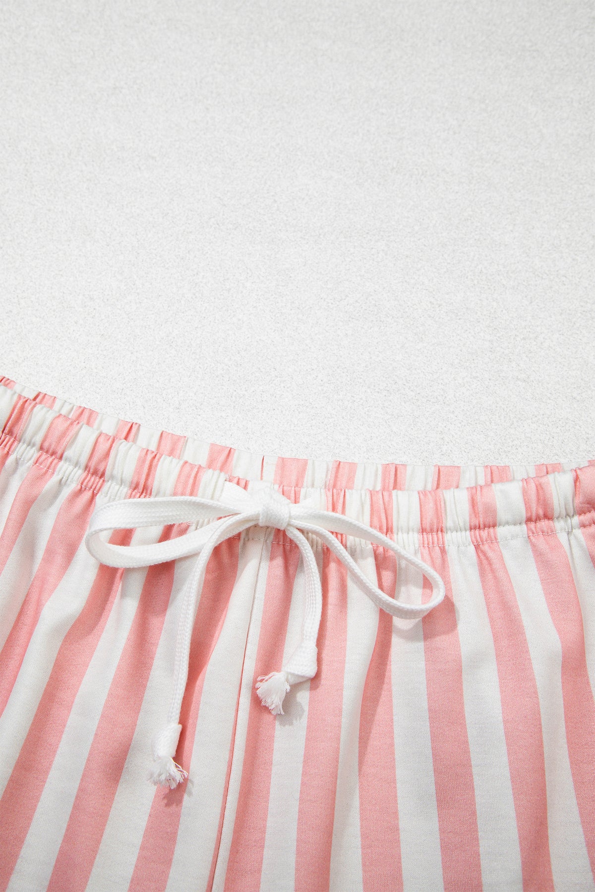 Gossamer Pink Striped Color Block Pullover Top Drawstring Shorts Set-Two Piece Sets/Short Sets-[Adult]-[Female]-2022 Online Blue Zone Planet