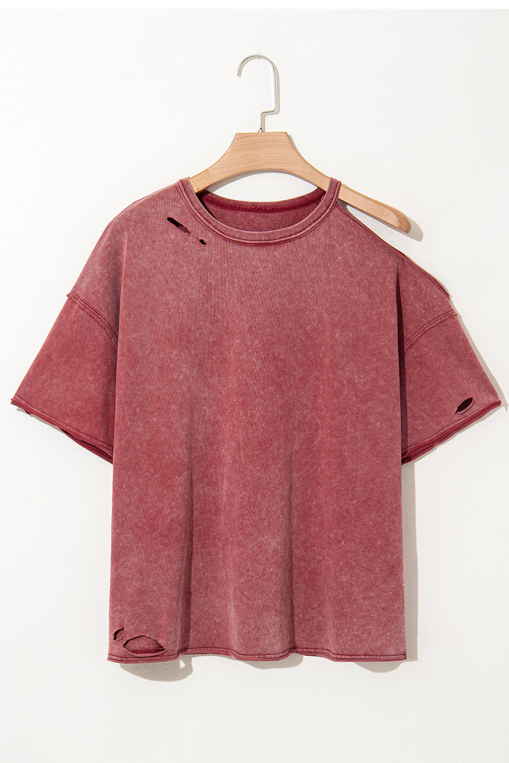 Clay One Shoulder Half Sleeve Oversized Tunic T Shirt-Tops/Tops & Tees-[Adult]-[Female]-2022 Online Blue Zone Planet