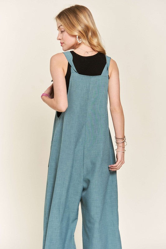 ADORA Knotted Wide Strap Wide Leg Overalls-TOPS / DRESSES-[Adult]-[Female]-2022 Online Blue Zone Planet