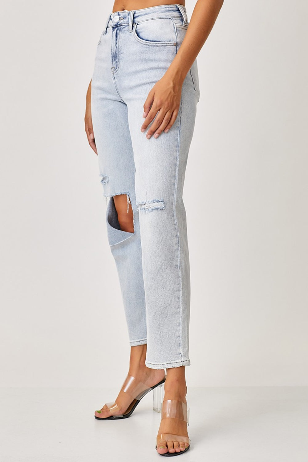 RISEN High Rise Distressed Relaxed Jeans-TOPS / DRESSES-[Adult]-[Female]-2022 Online Blue Zone Planet