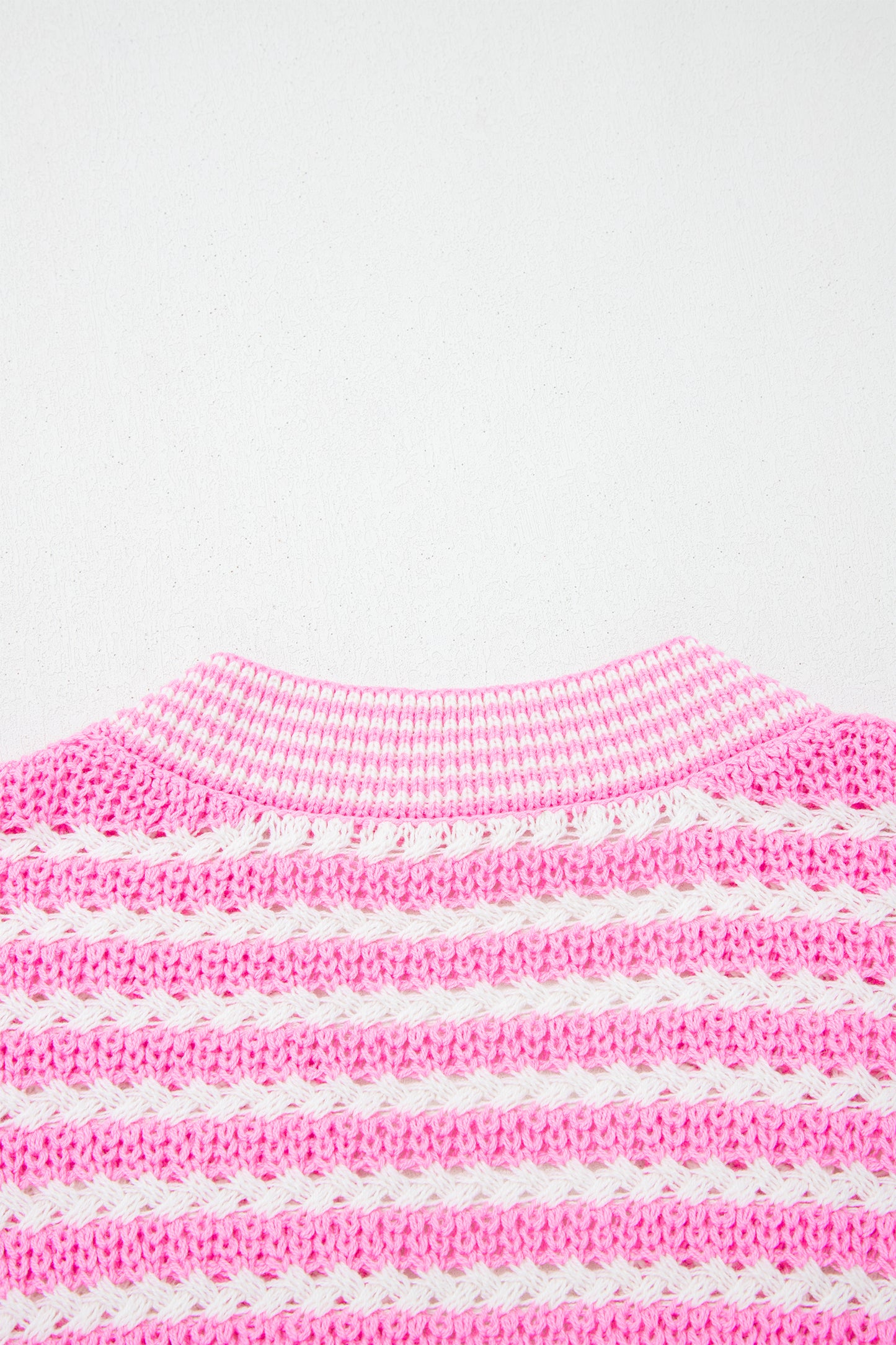 Pink Stripe Short Sleeve Knit V Neck Bow Knot Sweater-TOPS / DRESSES-[Adult]-[Female]-2022 Online Blue Zone Planet