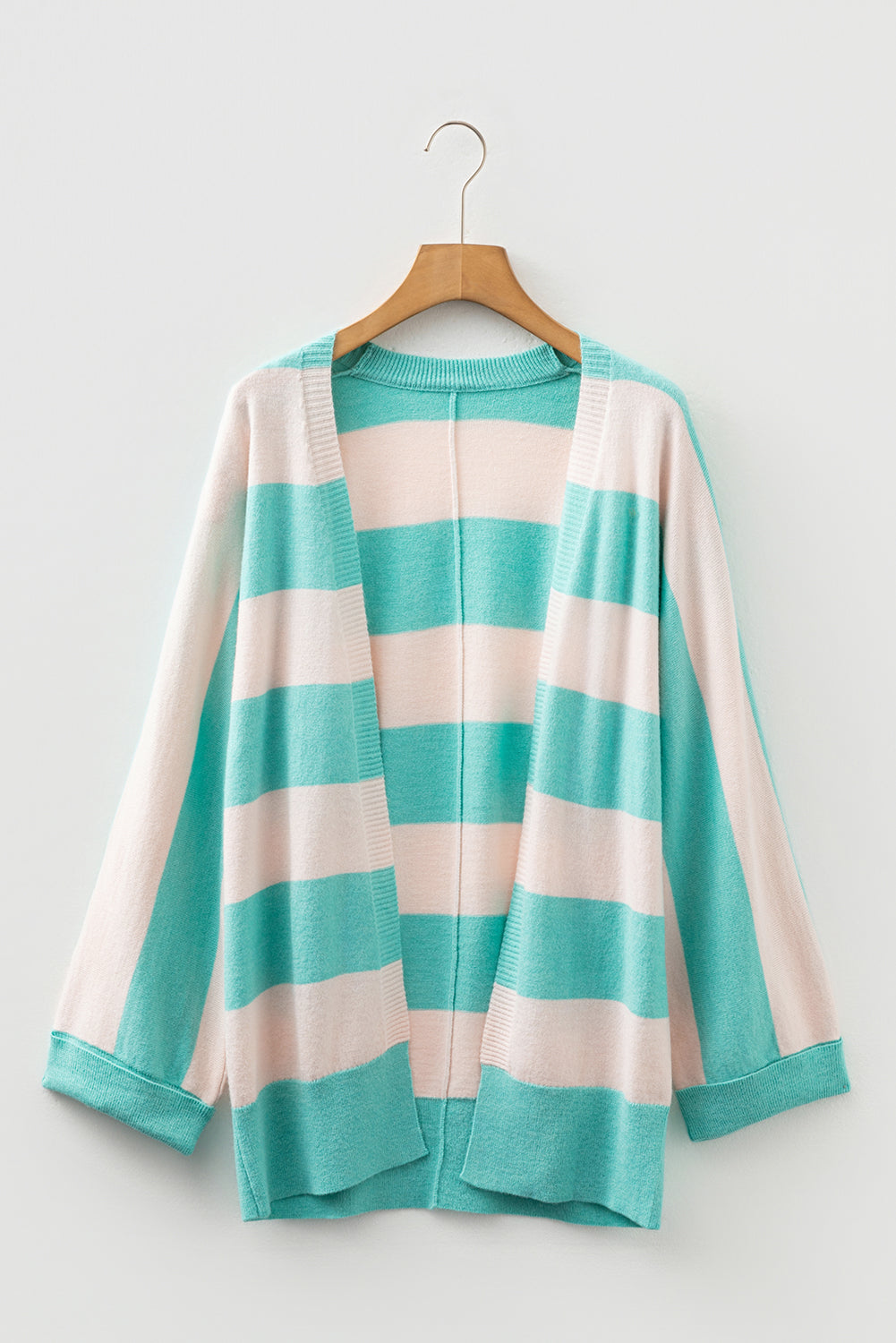 Iceland Blue Colorblock Knit Open Front Short Casual Cardigan-Sweaters & Cardigans/Cardigans-[Adult]-[Female]-2022 Online Blue Zone Planet