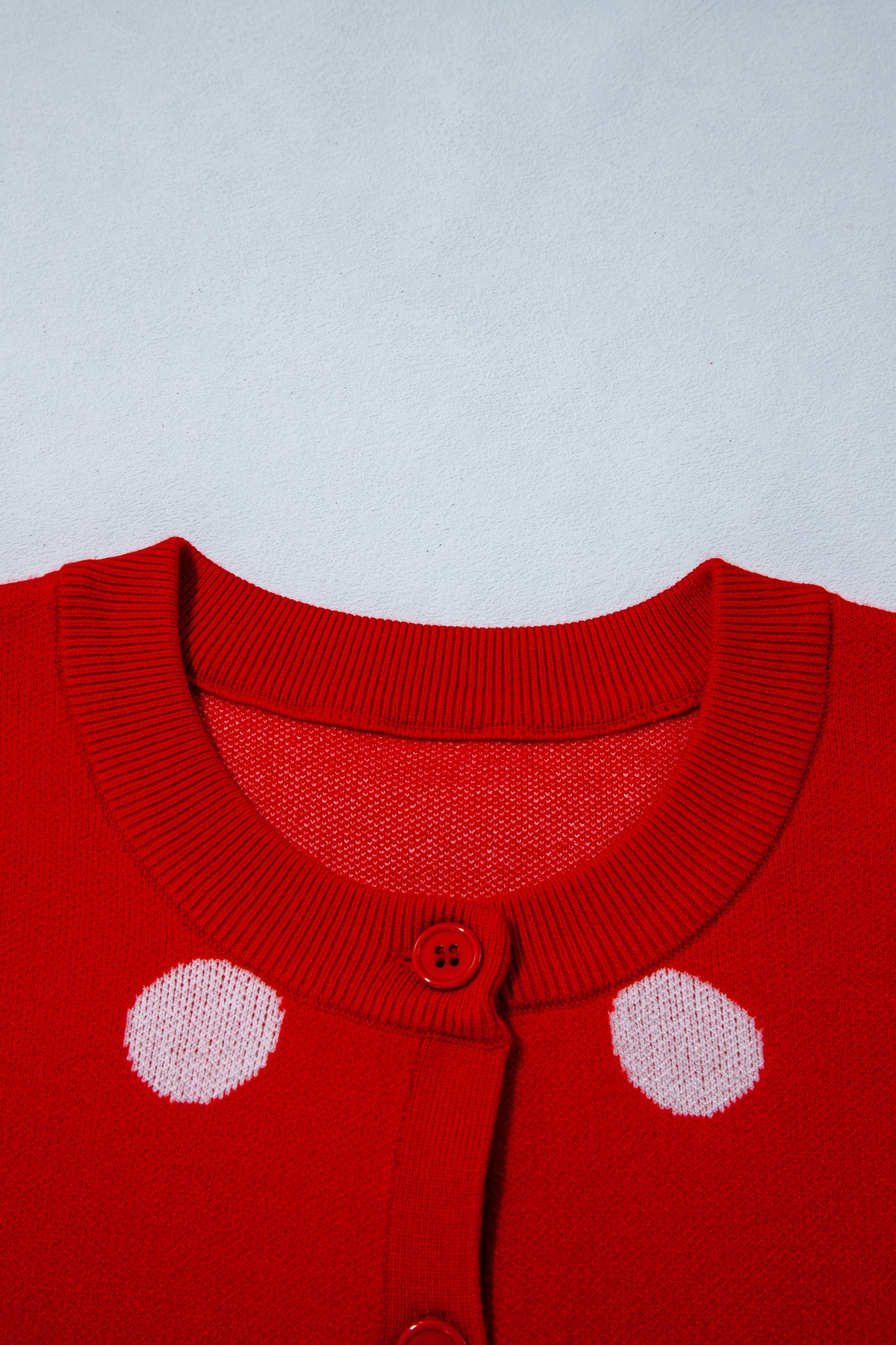 Bluing Casual Polka Dot Button Front Long Sleeve Sweater Cardigan