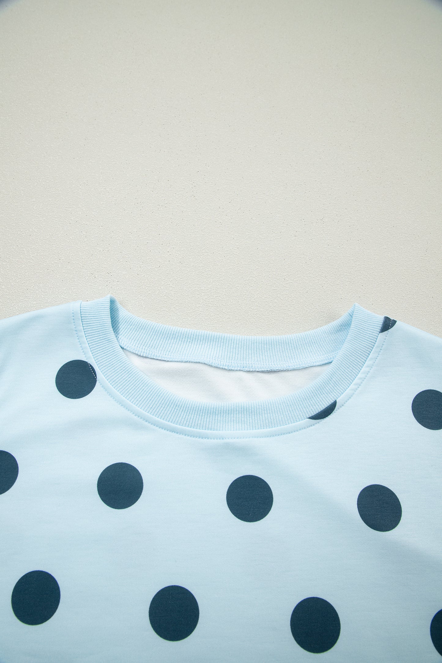 Sky Blue Ribbed Trim Polka Dot Print Tank Split Mini Skort 2pcs Set-Two Piece Sets/Two Piece Dresses-[Adult]-[Female]-2022 Online Blue Zone Planet
