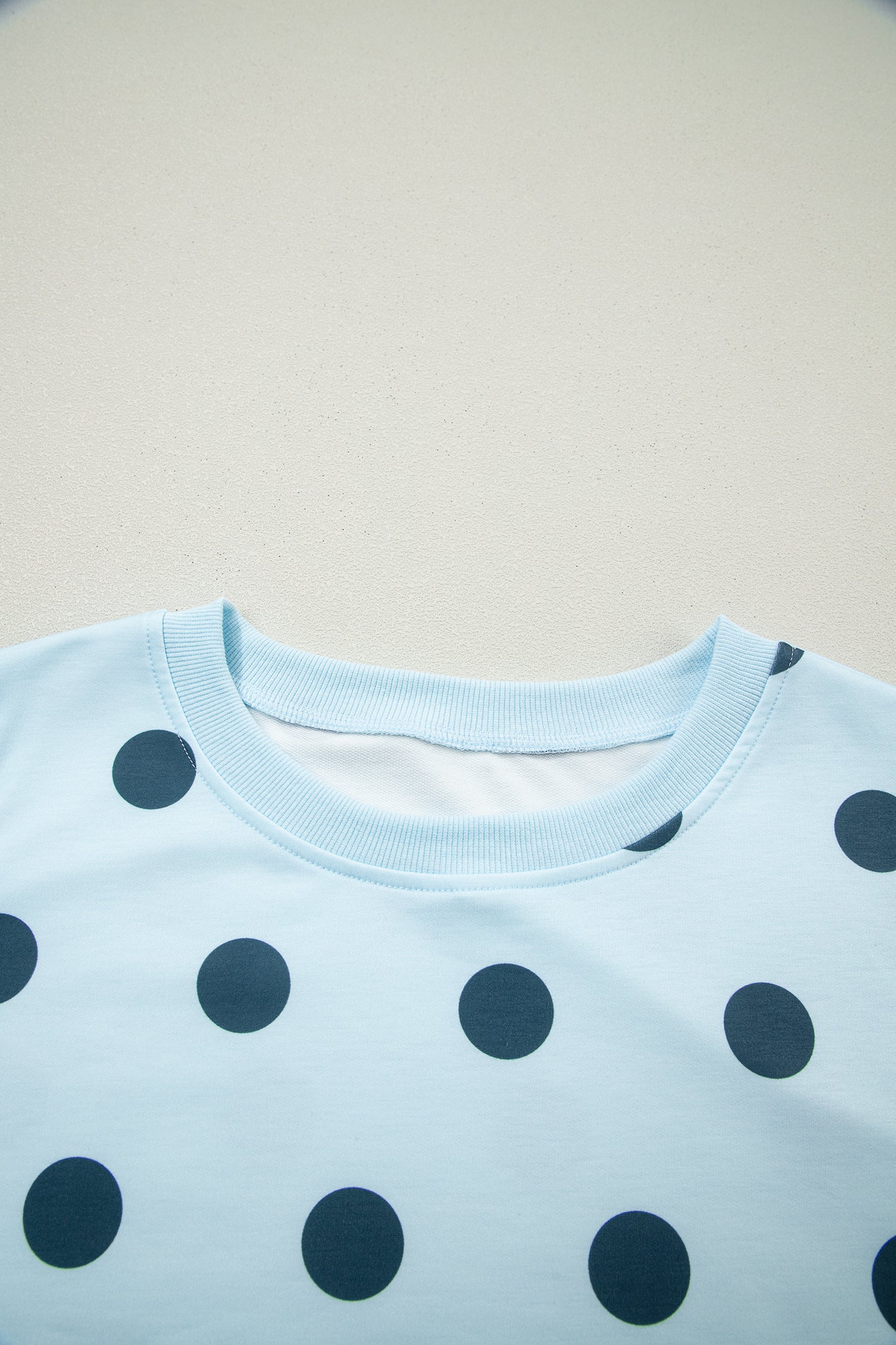 Sky Blue Ribbed Trim Polka Dot Print Tank Split Mini Skort 2pcs Set-Two Piece Sets/Two Piece Dresses-[Adult]-[Female]-2022 Online Blue Zone Planet
