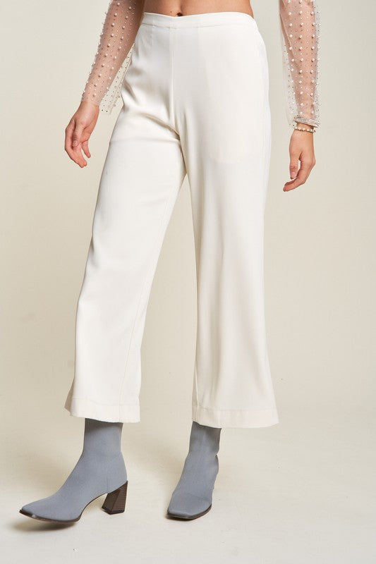 Davi & Dani Wide Leg Mid-Rise Pants-BOTTOM SIZES SMALL MEDIUM LARGE-[Adult]-[Female]-2022 Online Blue Zone Planet