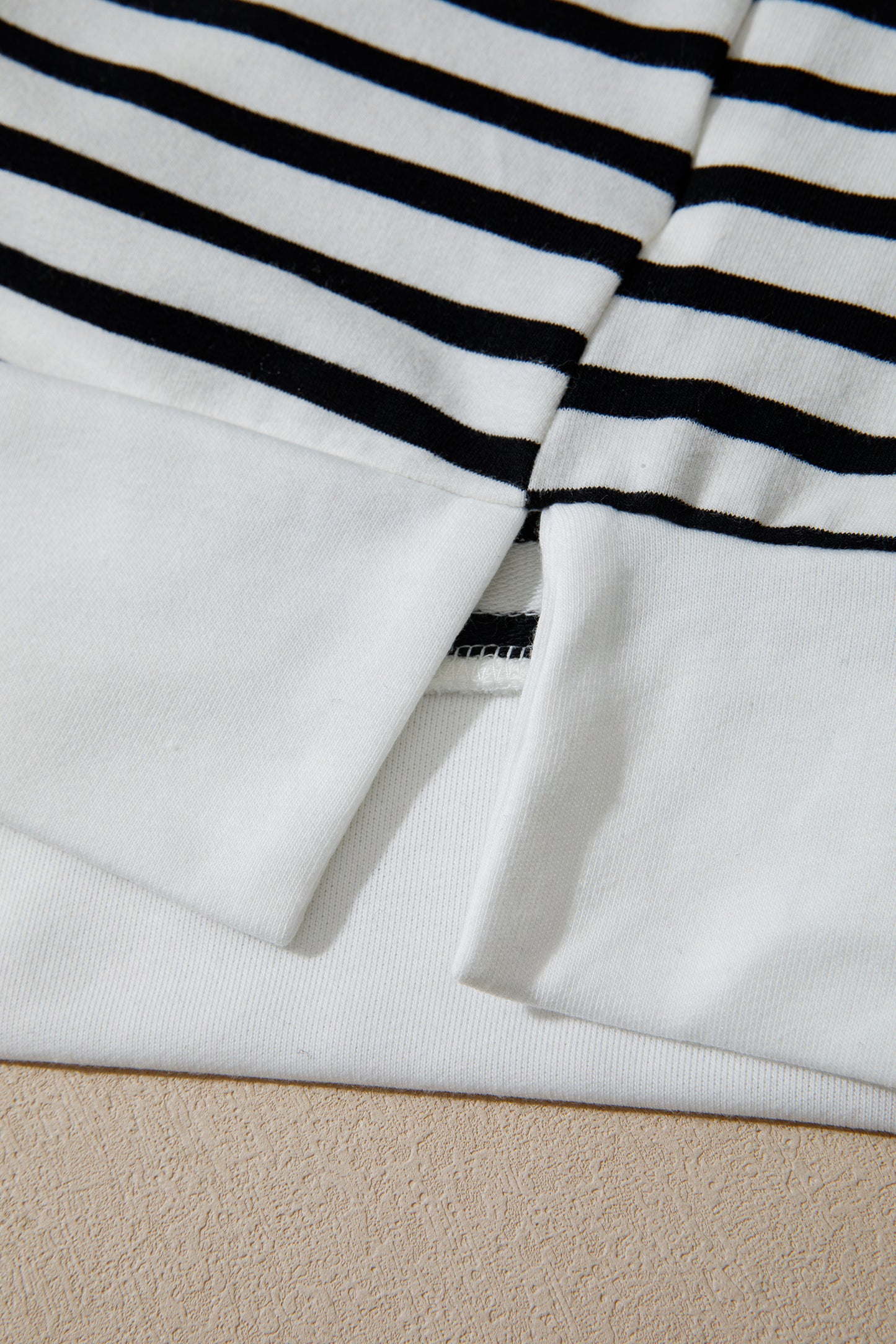 White Stripe Striped Colorblock V Neck Long Sleeve Shift Plus Size Blouse-Plus Size/Plus Size Tops/Plus Size Long Sleeve Tops-[Adult]-[Female]-2022 Online Blue Zone Planet