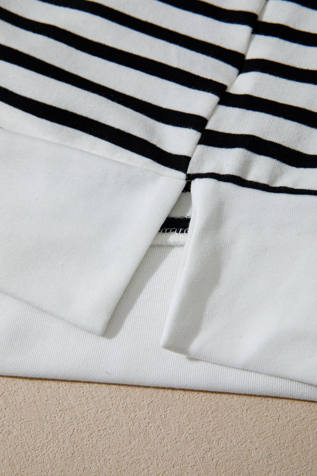 White Stripe Striped Colorblock V Neck Long Sleeve Shift Plus Size Blouse-Plus Size/Plus Size Tops/Plus Size Long Sleeve Tops-[Adult]-[Female]-2022 Online Blue Zone Planet