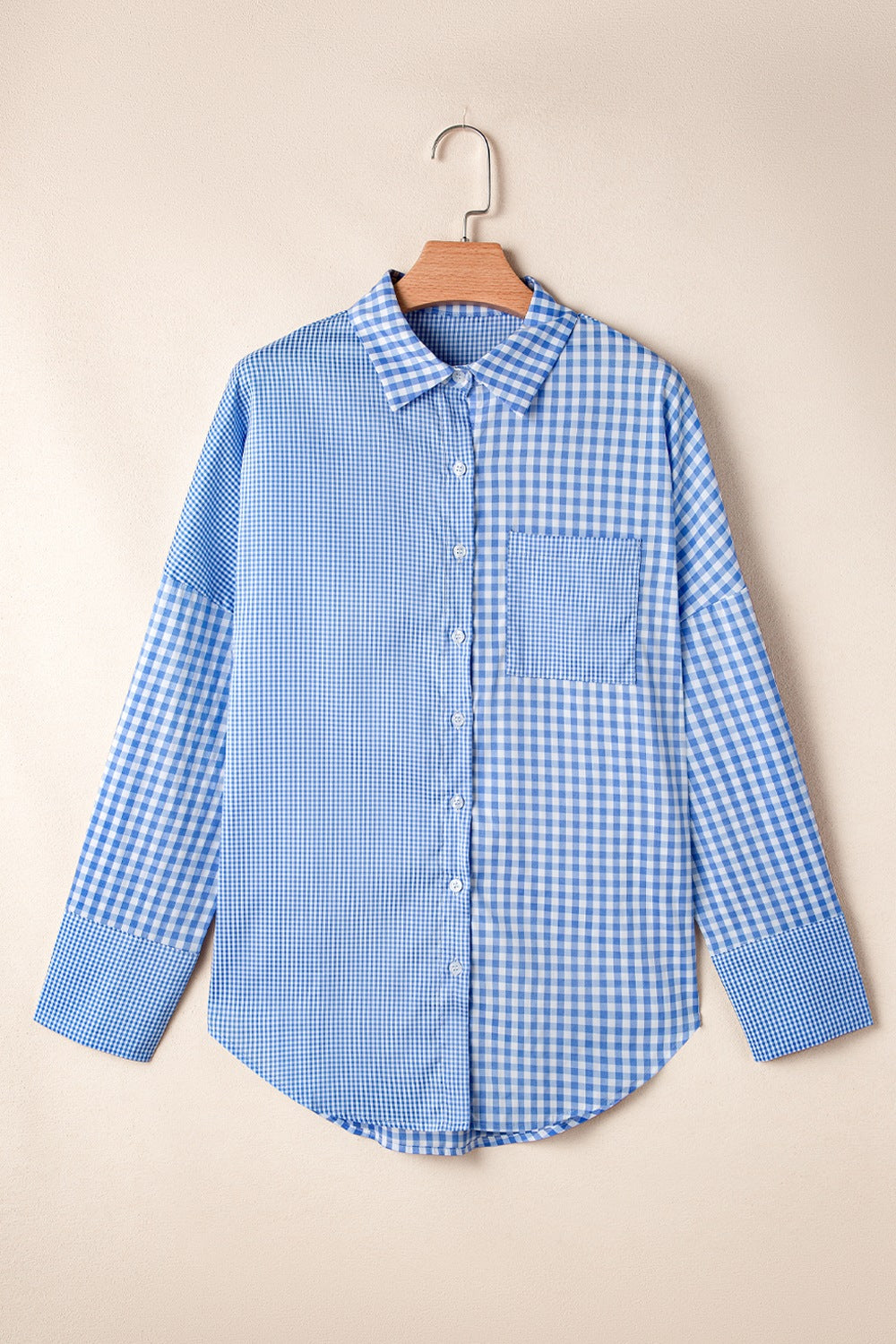 Plaid Button Up Long Sleeve Shirt-TOPS / DRESSES-[Adult]-[Female]-2022 Online Blue Zone Planet