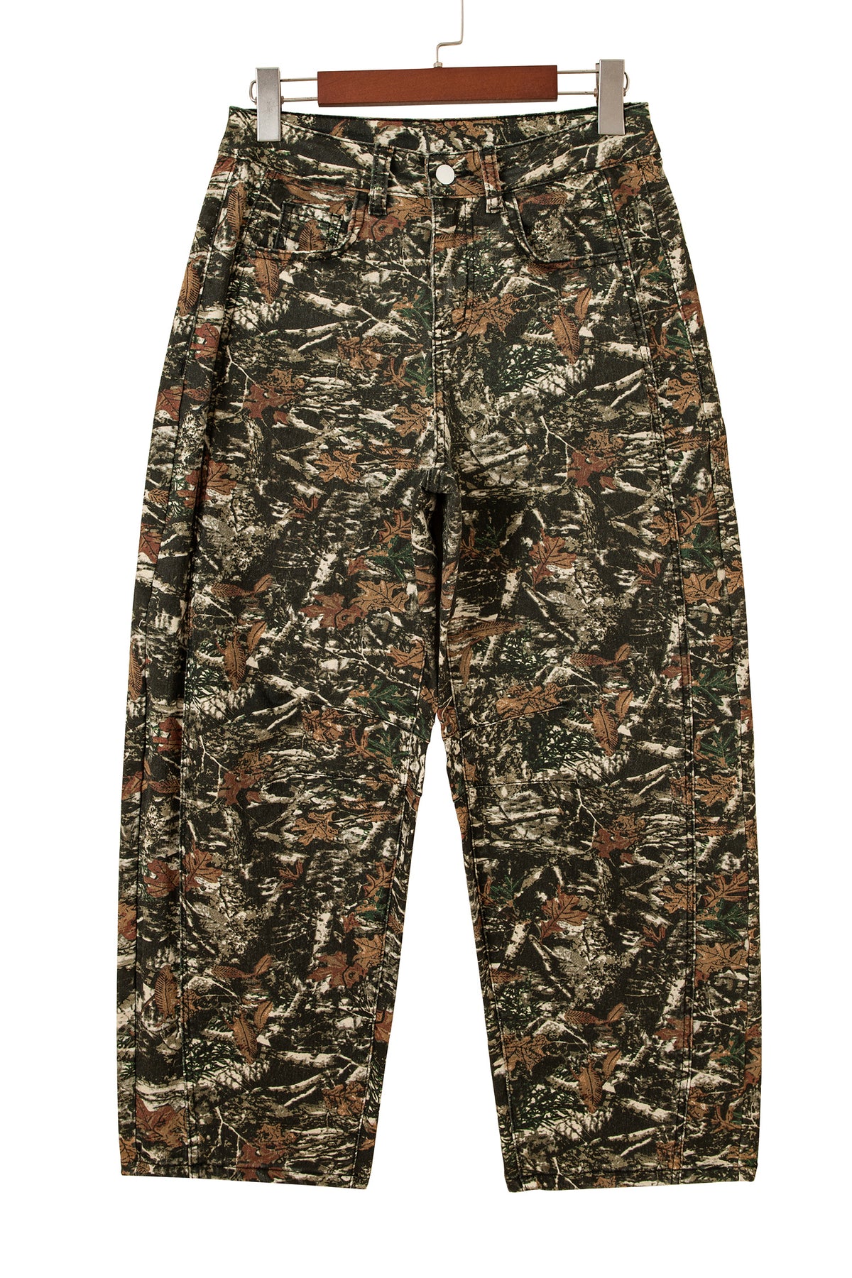 Multicolour Western Woodland Camouflage Straight Leg Shift Jeans-Bottoms/Jeans-[Adult]-[Female]-2022 Online Blue Zone Planet