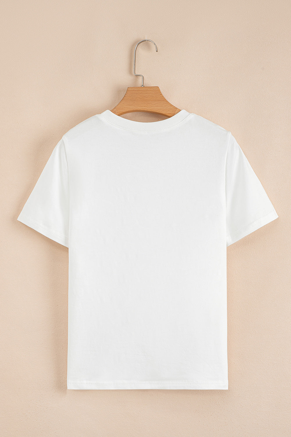 White Rhinestone Bow Embellished Round Neck Tee-Tops/Tops & Tees-[Adult]-[Female]-2022 Online Blue Zone Planet