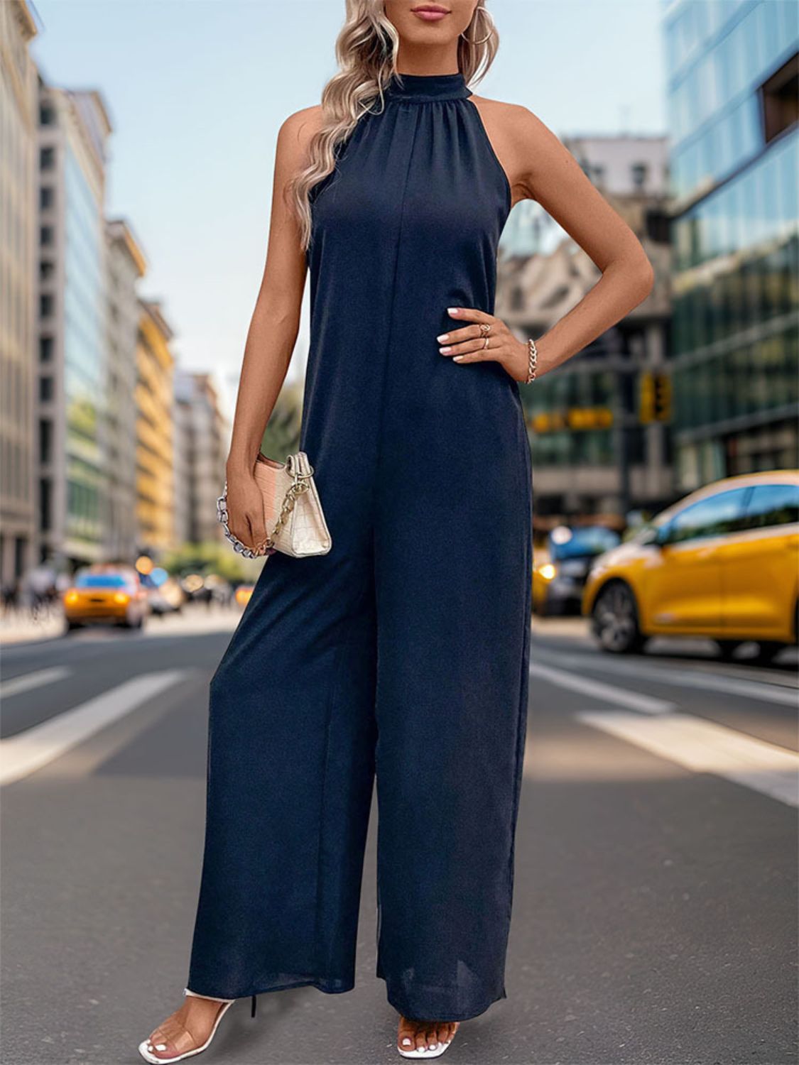 Tied Grecian Wide Leg Jumpsuit-TOPS / DRESSES-[Adult]-[Female]-2022 Online Blue Zone Planet