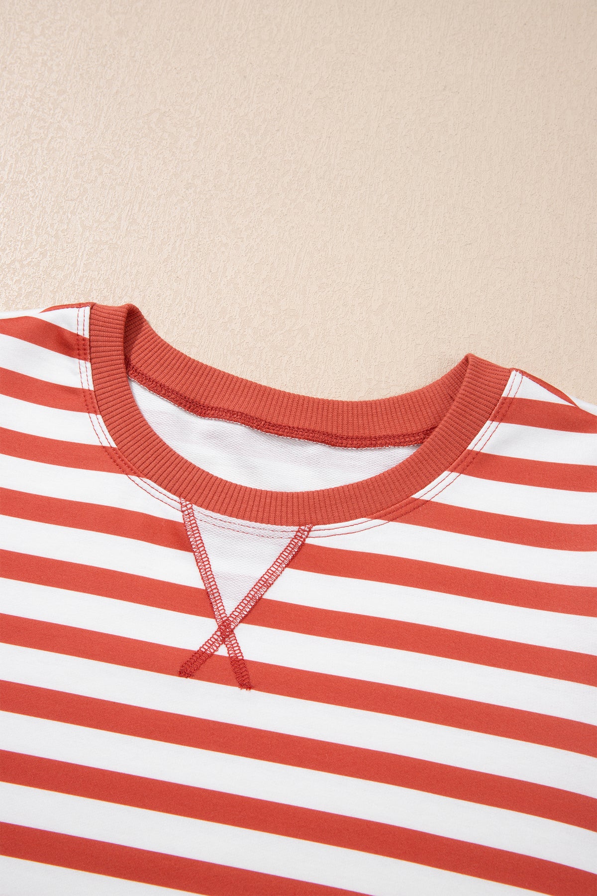 Orange Stripe Short Bubble Sleeve T Shirt-Tops/Tops & Tees-[Adult]-[Female]-2022 Online Blue Zone Planet