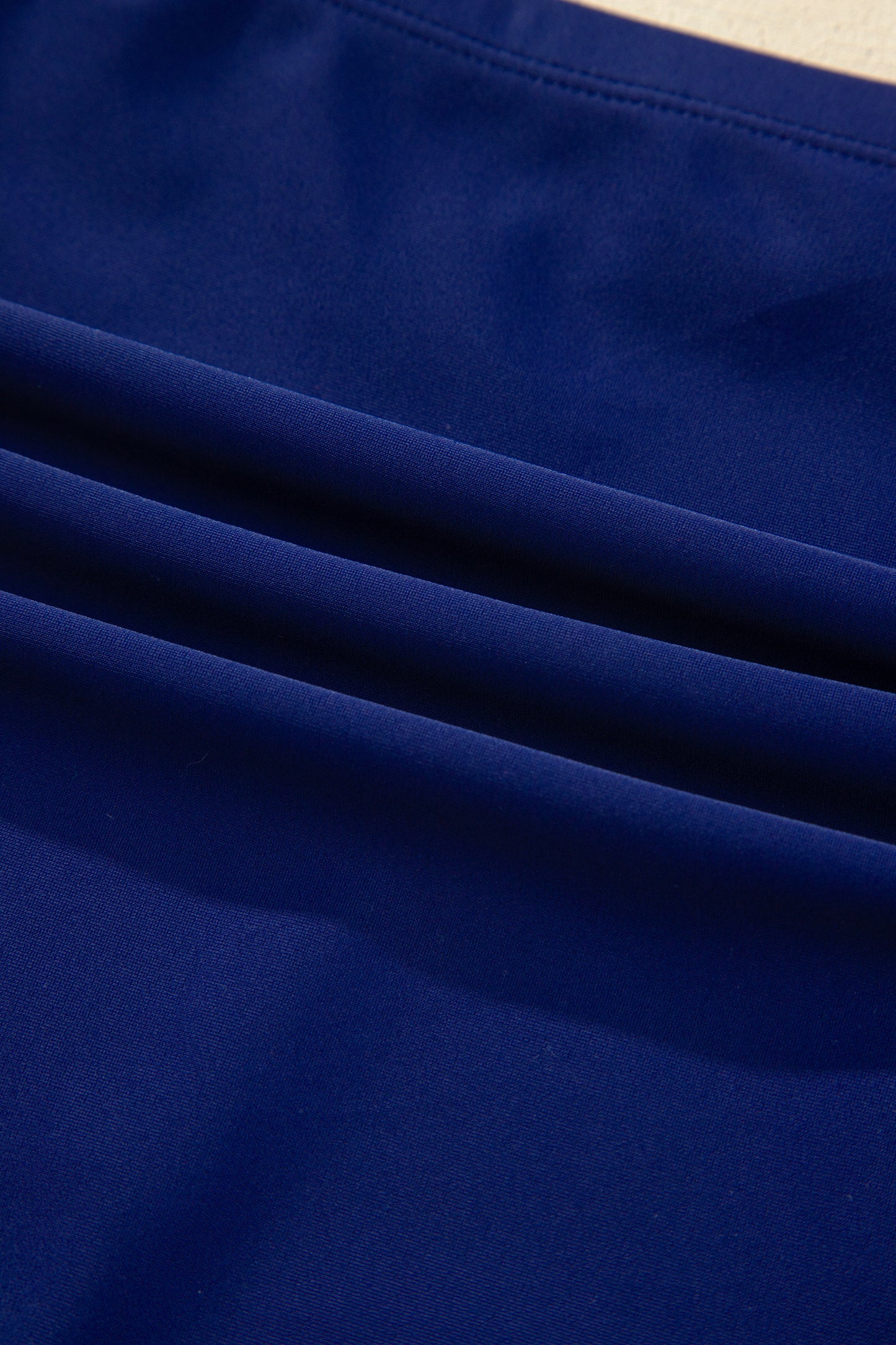 Dark Blue Shell Stitched Trim V Neck Textured Mix and Match High Waist Bikinis-Swimwear/Bikinis-[Adult]-[Female]-2022 Online Blue Zone Planet