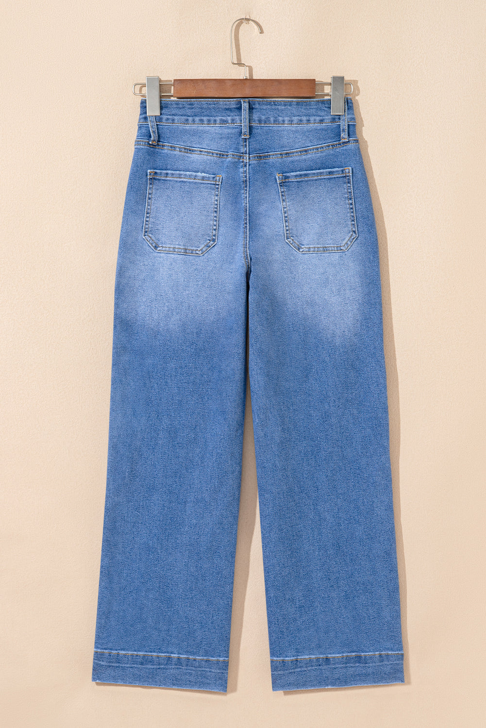 Sky Blue Cropped High Rise Wide Leg Jeans-Bottoms/Jeans-[Adult]-[Female]-2022 Online Blue Zone Planet