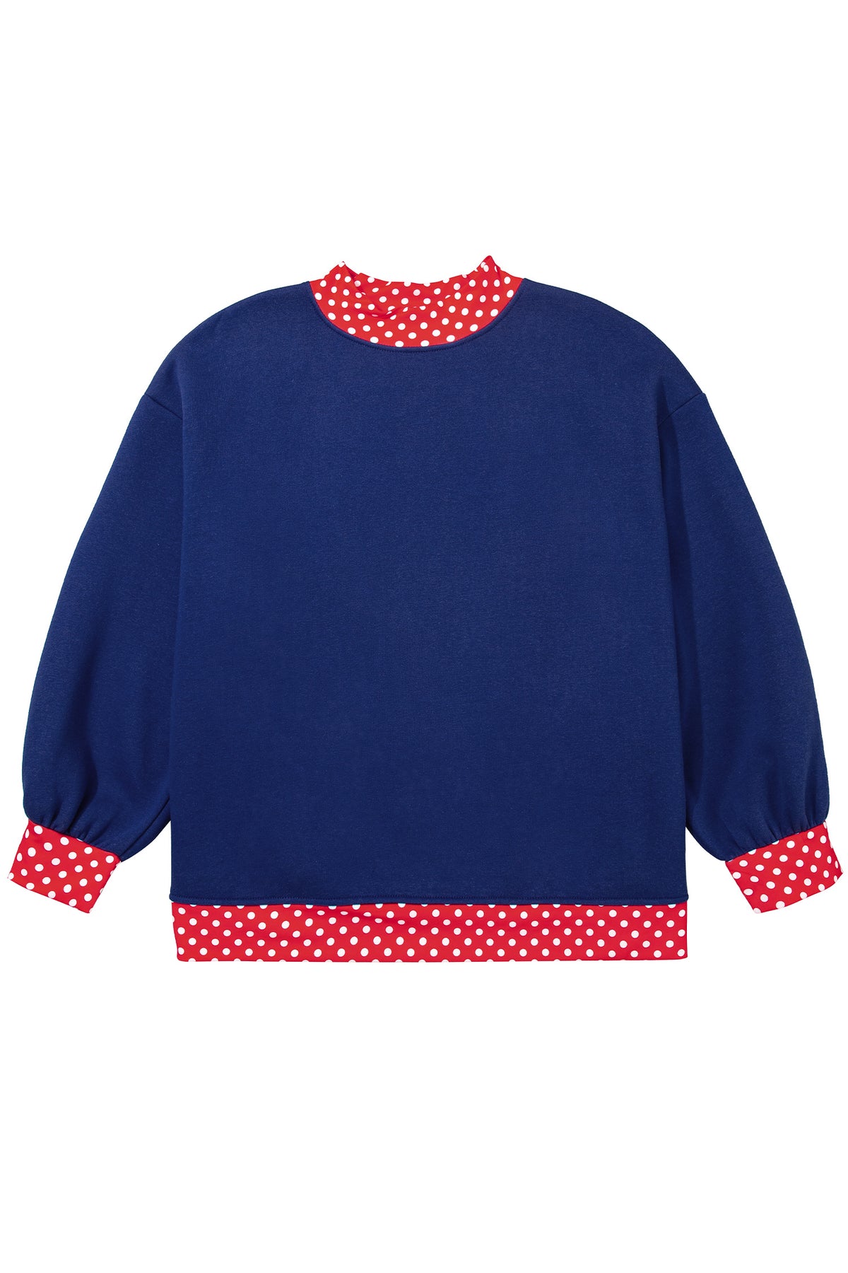 Orange Polka Dot Patchwork Round Neck Plus Size Sweatshirt-Plus Size/Plus Size Sweatshirts & Hoodies-[Adult]-[Female]-2022 Online Blue Zone Planet