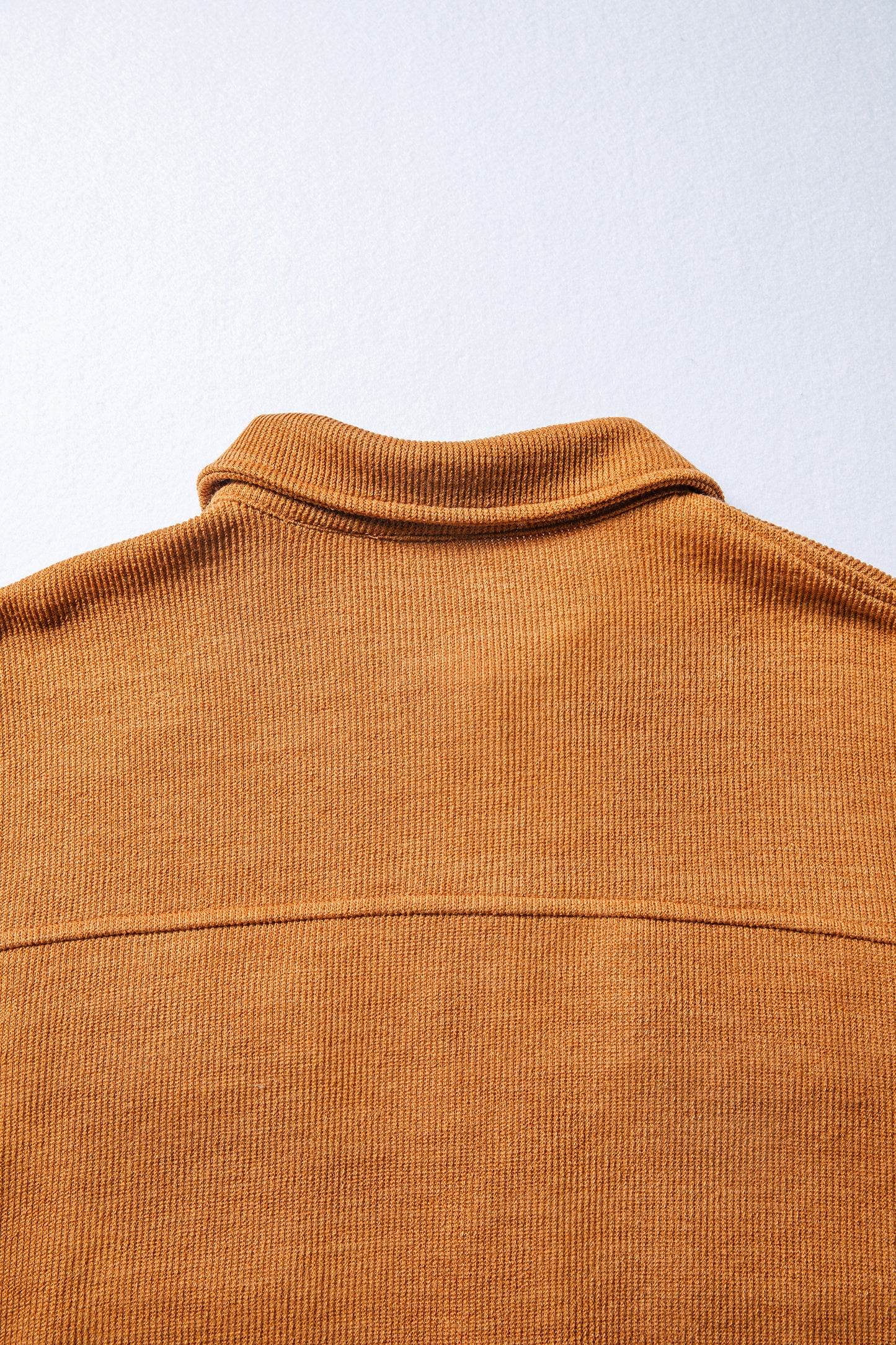 Russet Orange Flap Pocket Textured Knit Solid Color Casual Shacket-Outerwear/Jackets-[Adult]-[Female]-2022 Online Blue Zone Planet