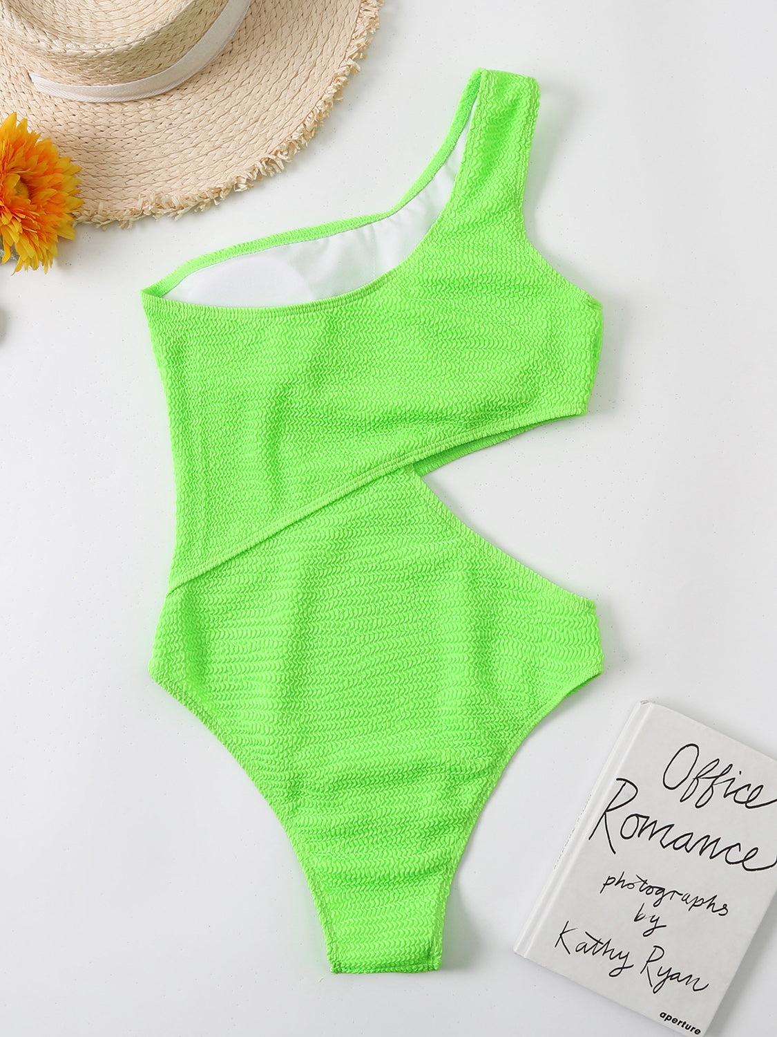 Cutout One Shoulder One-Piece Swimwear-TOPS / DRESSES-[Adult]-[Female]-2022 Online Blue Zone Planet