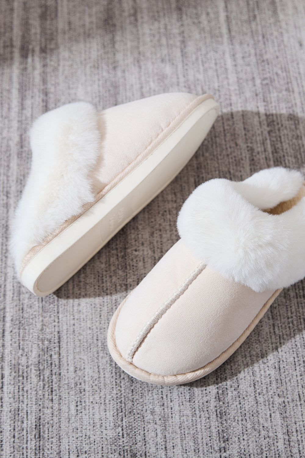 Blue Zone Planet | Faux Fur Round Toe Slippers-SHOES-[Adult]-[Female]-2022 Online Blue Zone Planet