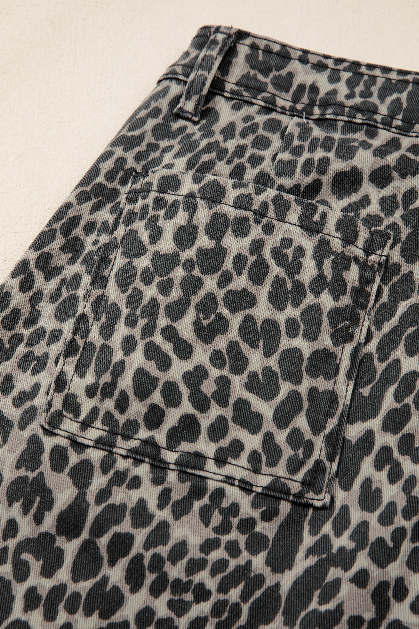 Black Leopard Print Wide Leg High Waist Jeans-Bottoms/Jeans-[Adult]-[Female]-2022 Online Blue Zone Planet