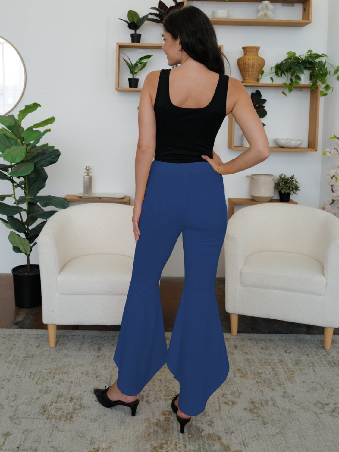 High-Low Bootcut Pants-BOTTOMS SIZES SMALL MEDIUM LARGE-[Adult]-[Female]-2022 Online Blue Zone Planet