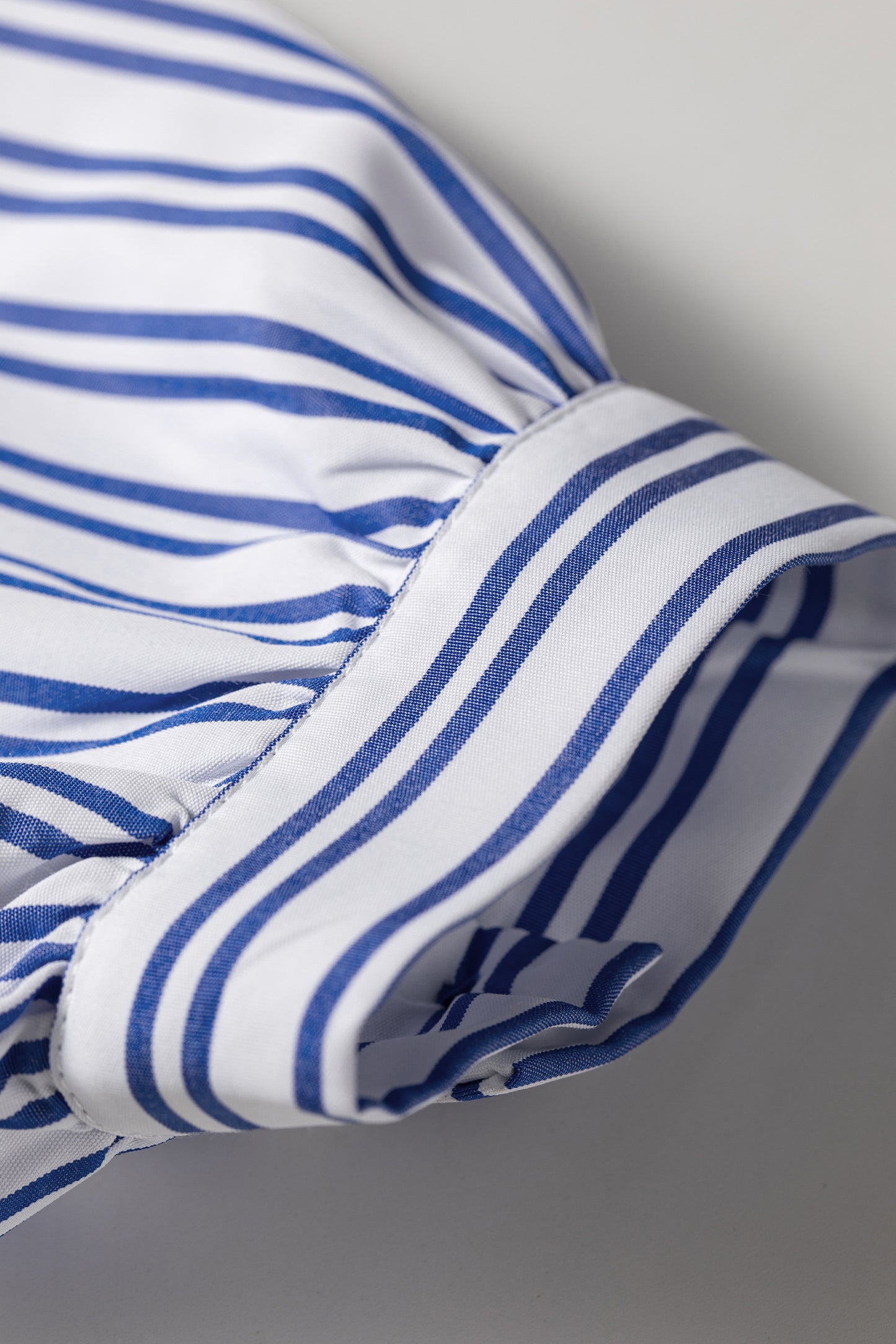 Blue Stripe Embroidered Detail Button Front Long Sleeve Shirt-Tops/Blouses & Shirts-[Adult]-[Female]-2022 Online Blue Zone Planet