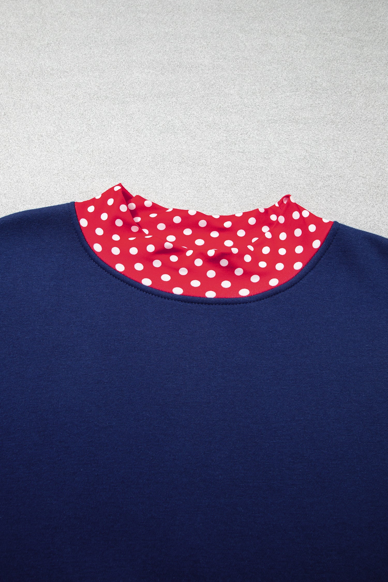 Orange Polka Dot Patchwork Round Neck Plus Size Sweatshirt-Plus Size/Plus Size Sweatshirts & Hoodies-[Adult]-[Female]-2022 Online Blue Zone Planet