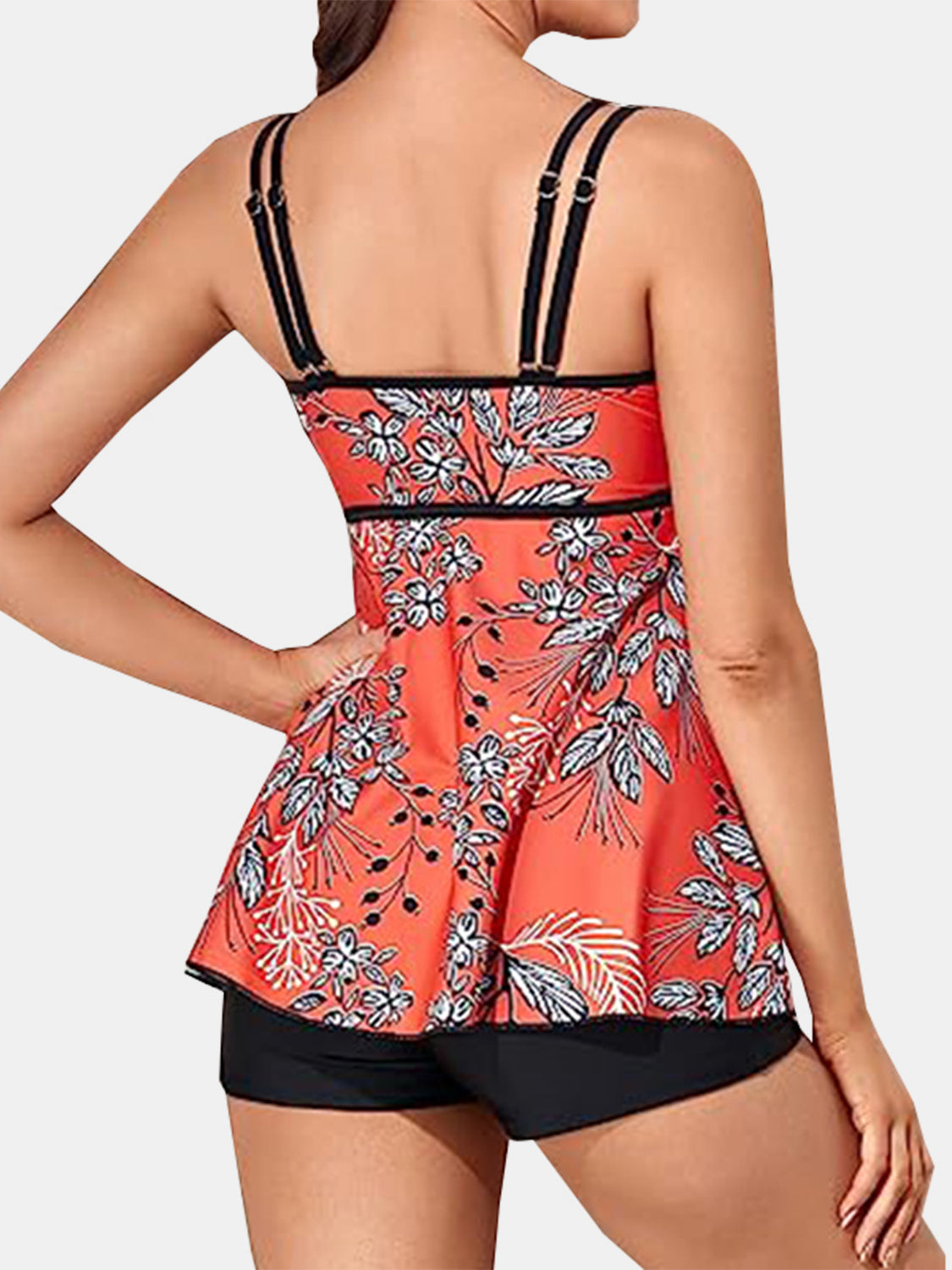 Blue Zone Planet | Printed Scoop Neck Two-Piece Swim Set-TOPS / DRESSES-[Adult]-[Female]-2022 Online Blue Zone Planet