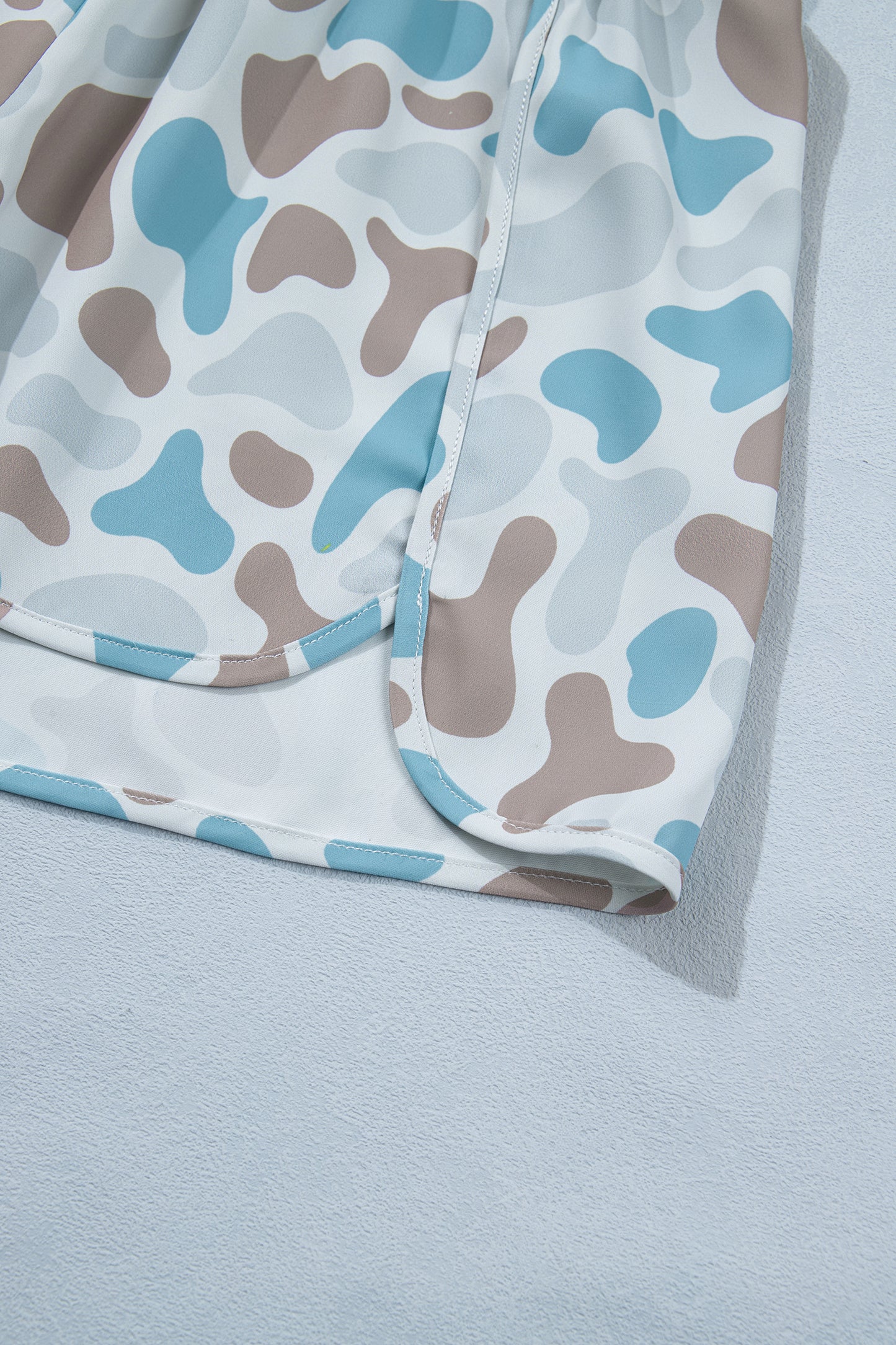 Multicolour Camouflage Print Shirred High Waist Athleisure Shorts-Bottoms/Casual Shorts-[Adult]-[Female]-2022 Online Blue Zone Planet