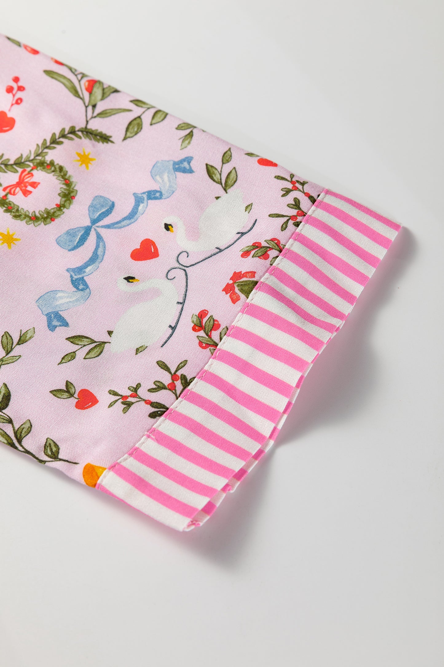 Pink Christmas Holiday Print Nutcracker Long Sleeve Shorts 2pcs Pajama Set-Loungewear & Sleepwear/Sleepwear-[Adult]-[Female]-2022 Online Blue Zone Planet