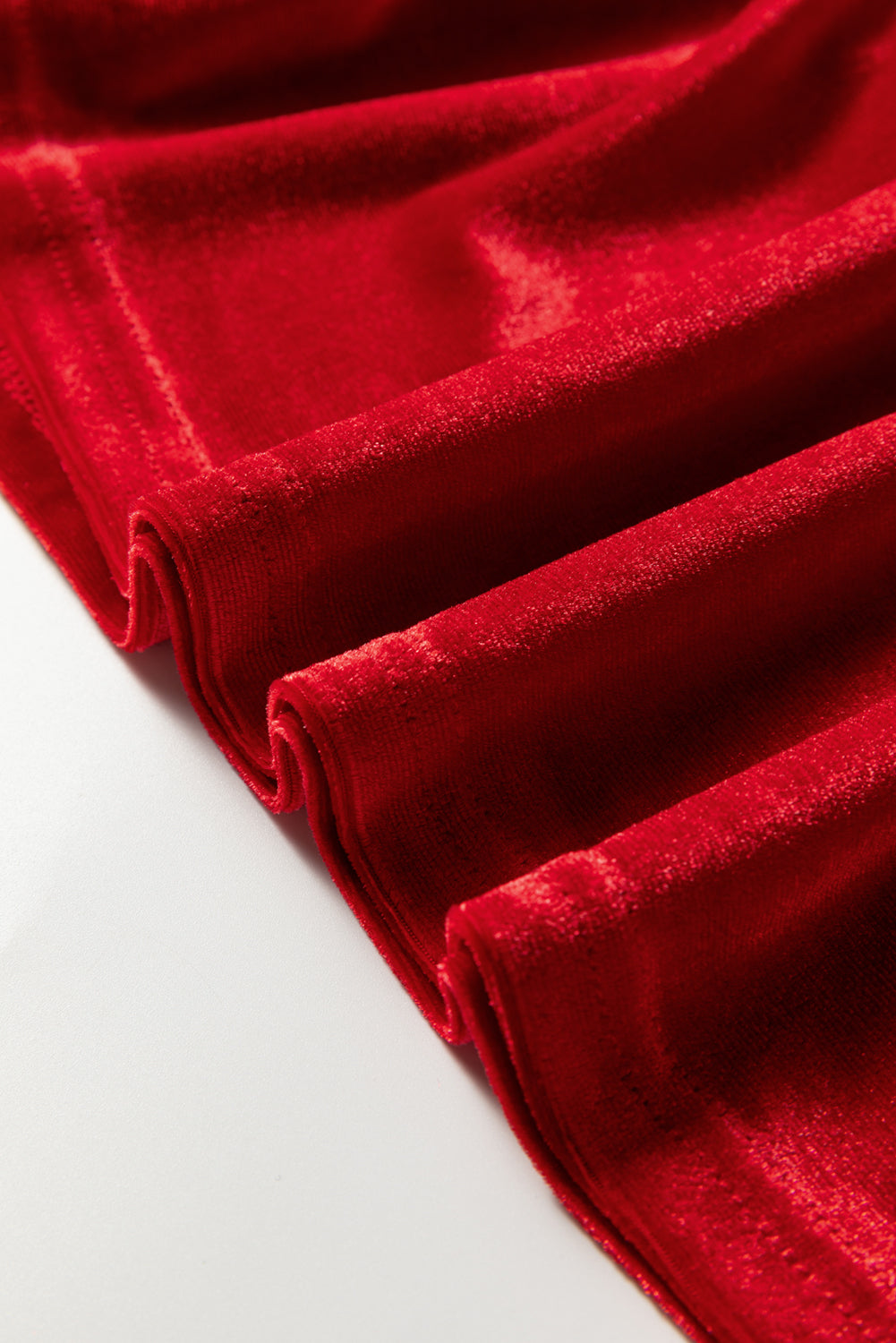 Red Clay Plus Size Tie Front Velvet Peplum Blouse-Plus Size/Plus Size Tops/Plus Size Blouses & Shirts-[Adult]-[Female]-2022 Online Blue Zone Planet