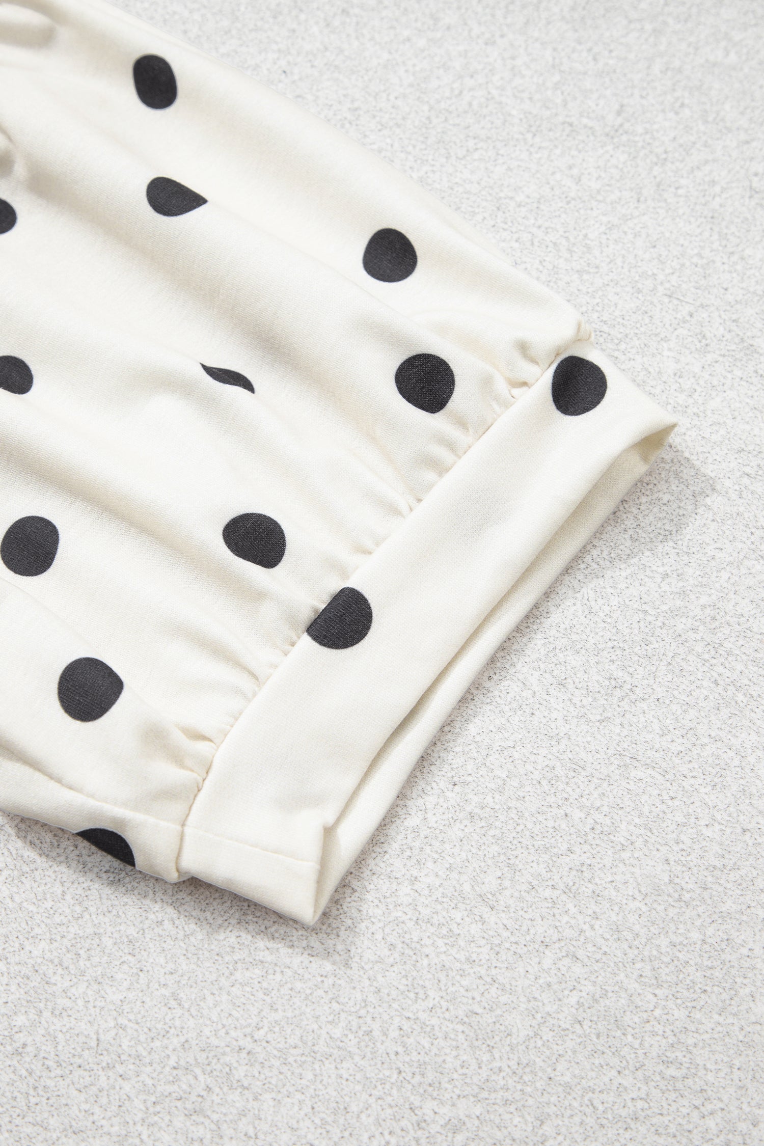 Beige Polka Dot Half Sleeve Loose Top Elastic Waist Casual Pants Set-Two Piece Sets/Pant Sets-[Adult]-[Female]-2022 Online Blue Zone Planet